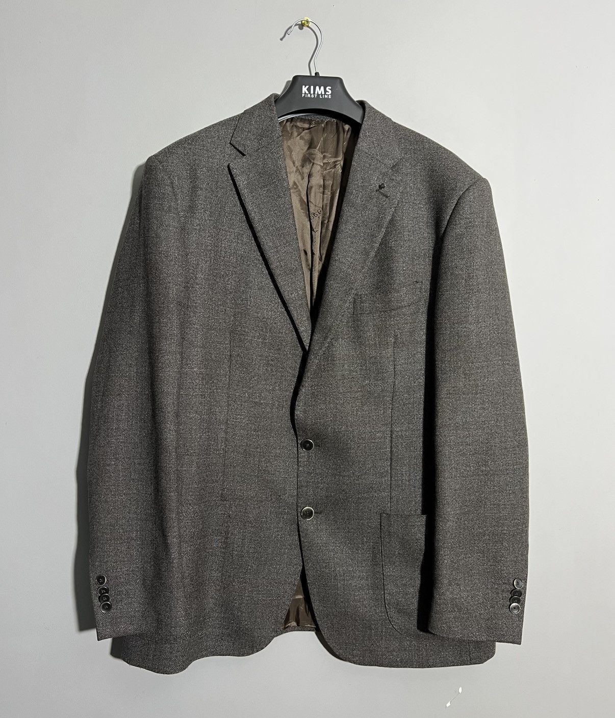 Boggi Boggi Milano Brown Gray Blazer Two Button Classic Jacket Size US XL / EU 56 / 4 - 1 Thumbnail