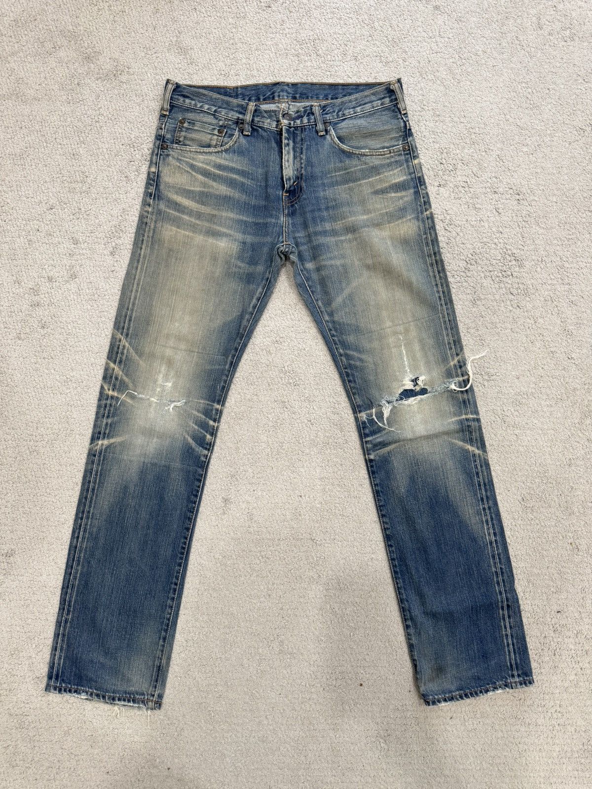 Levi's Best Buy‼️ Vintage 90's Levis 505 Thrashed Selvedge Denim Size US 34 / EU 50 - 1 Thumbnail