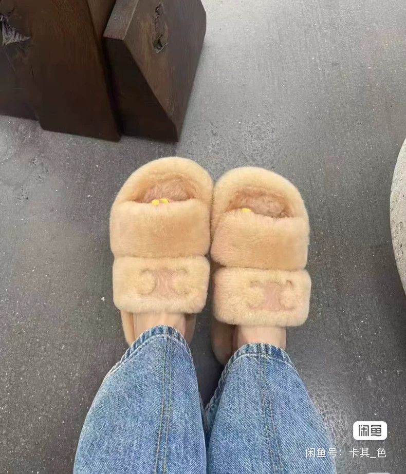 Celine Celine Arc de Triomphe Fur Slippers Size US 5.5 / IT 35.5 - 3 Thumbnail