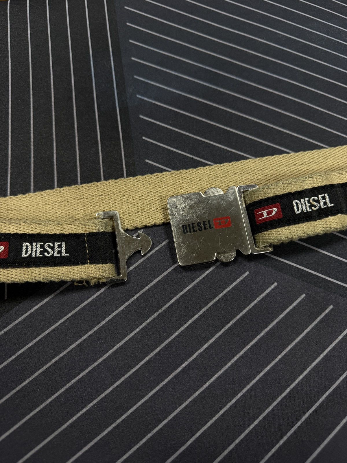 Diesel 🇺🇸 Vintage 90s Diesel Canvas Webbing Belt Seatbelt Buckle Size ONE SIZE - 5 Thumbnail
