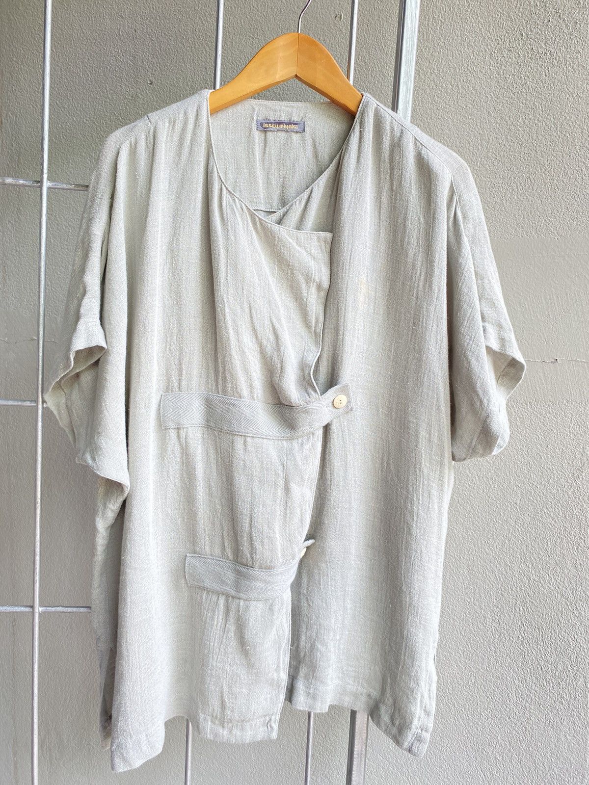 80s Vintage Issey Miyake grey oversized shirt