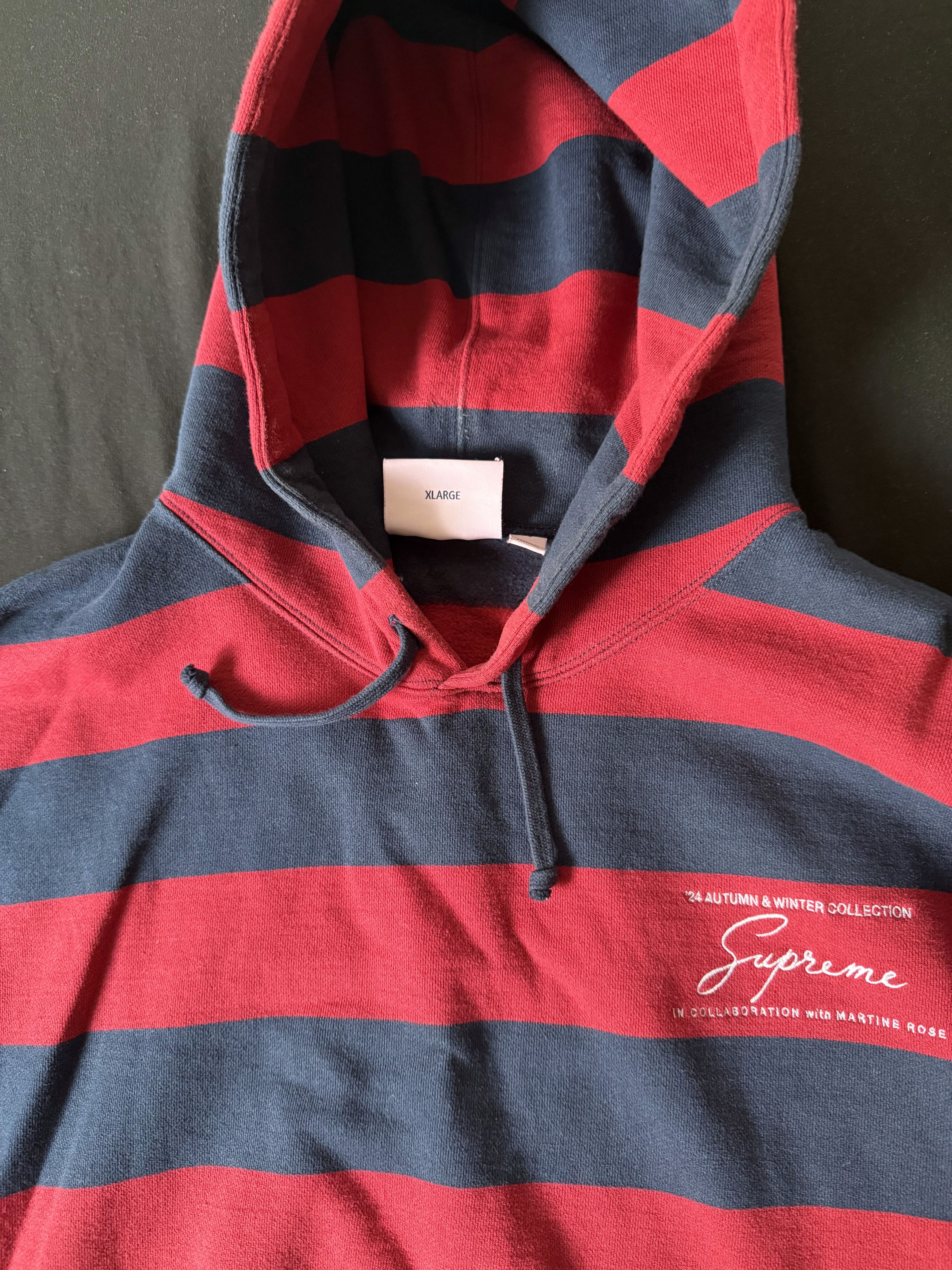 Supreme Supreme x Martine Rose Hooded Sweatshirt 'Stripe Size US XL / EU 56 / 4 - 3 Thumbnail