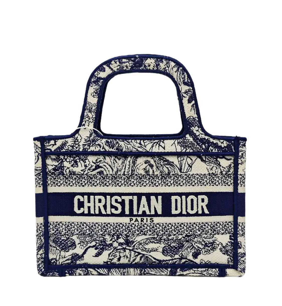 Dior DIOR Book Tote mini blue fabric embroidery handbag Size ONE SIZE - 1 Thumbnail
