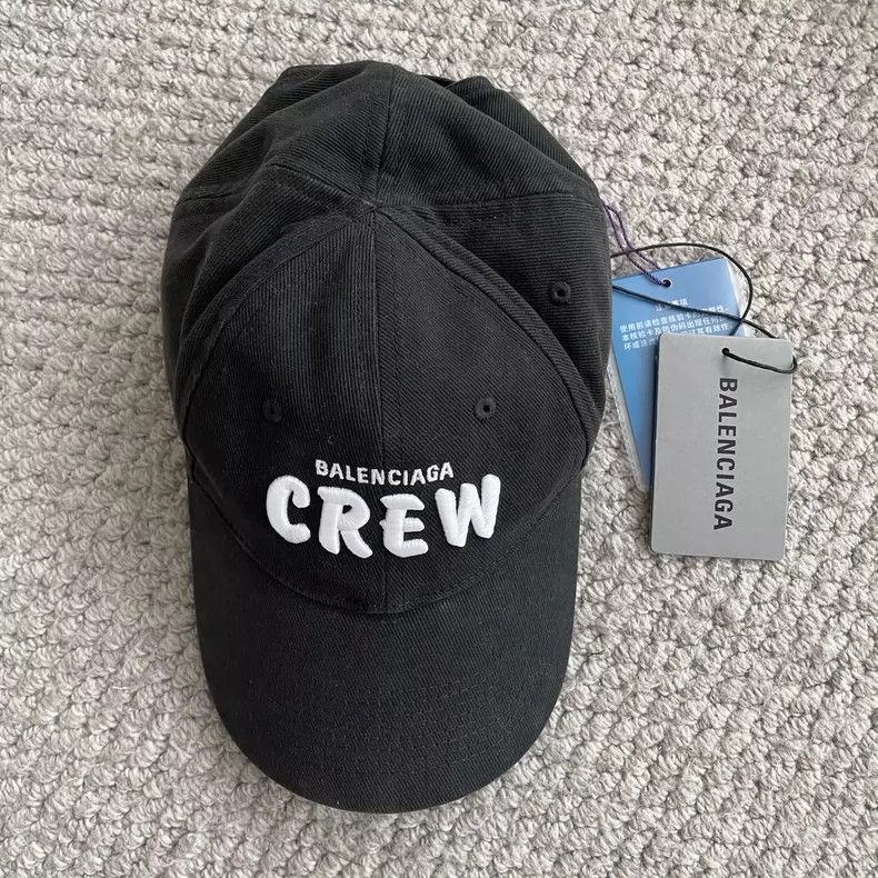 Balenciaga Balenciaga Black Embroidered CREW Small Logo Cap 2501-Nexta Size ONE SIZE - 5 Thumbnail