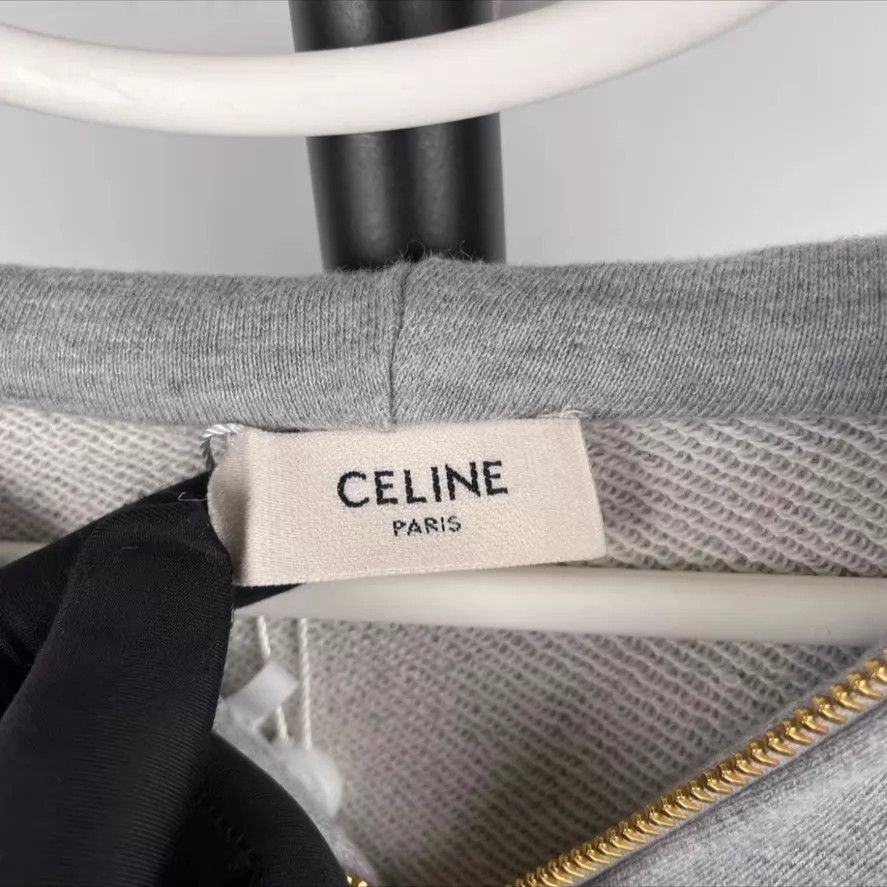 Celine CELINE Triumph Gray Hoodie Gold Zipper XS Size US XS / EU 42 / 0 - 3 Thumbnail