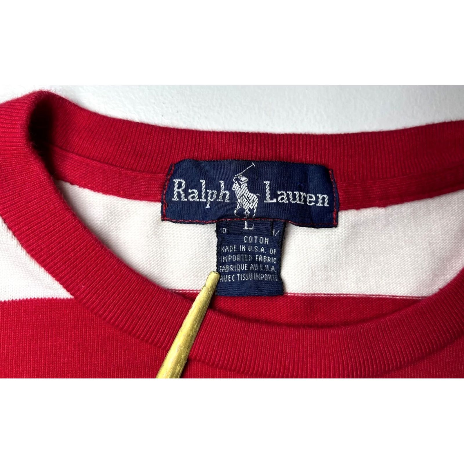 Ralph Lauren Men’s Vintage 90s Ralph Lauren Long Sleeve Pullover Striped Made in USA Sz L Size US L / EU 52-54 / 3 - 6 Thumbnail
