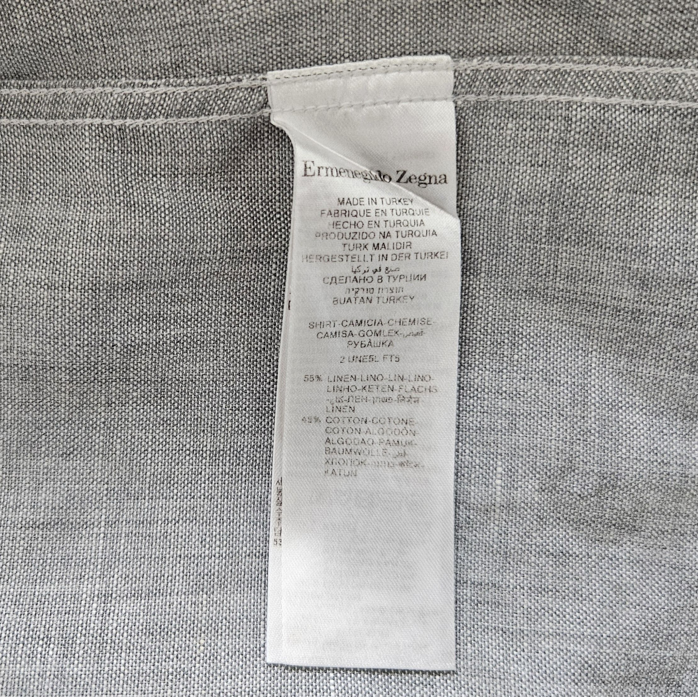 Ermenegildo Zegna Ermenegildo Zegna Grey Linen Blend Shirt – Size S Size US S / EU 44-46 / 1 - 11 Thumbnail