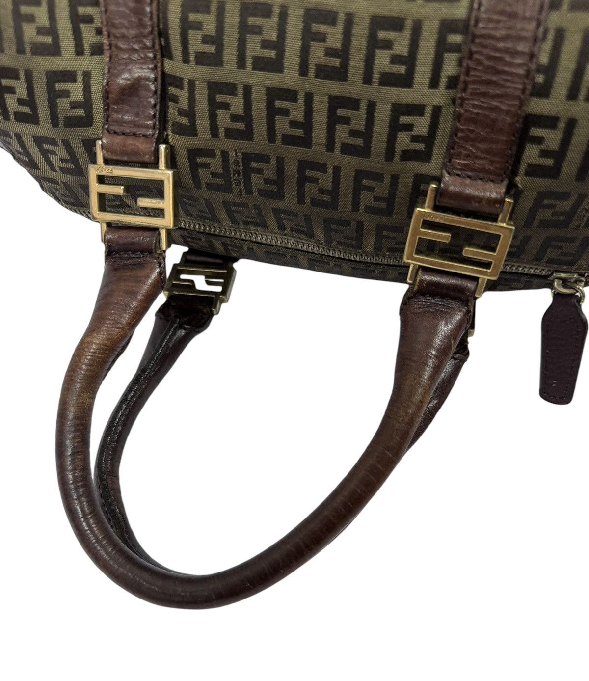 Fendi Authentic🔥Fendi Zucca Zucchino FF Logo Boston Tote Bag Size ONE SIZE - 13 Thumbnail