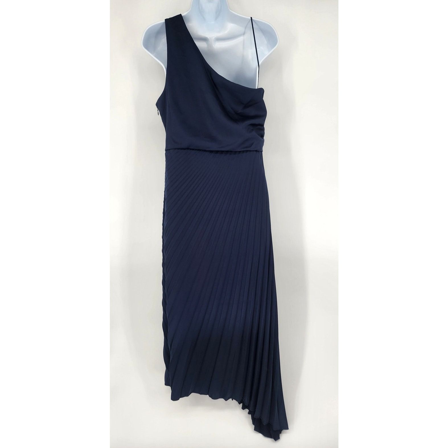 Sam Edelman Sam Edelman Navy Blue Pleated One Shoulder Dress Size 6 Size M / US 6-8 / IT 42-44 - 9 Thumbnail