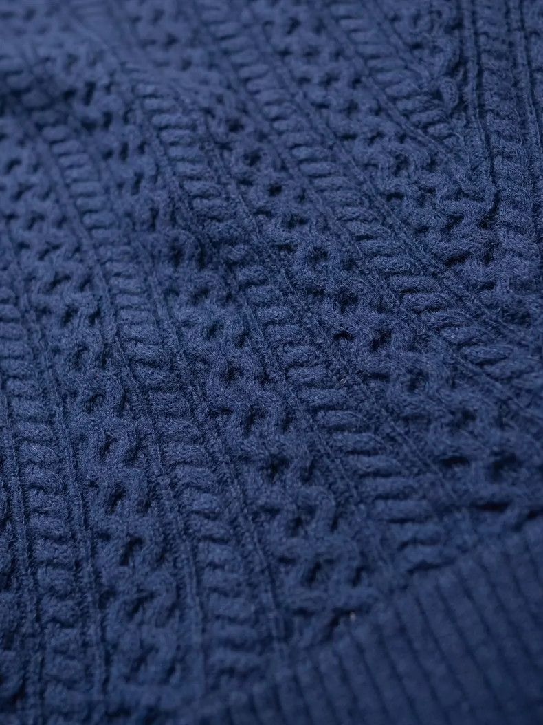 Yohji Yamamoto Yohji Yamamoto Sapphire Blue Long Twisted Aran Sweater 2501 Size US M / EU 48-50 / 2 - 8 Thumbnail