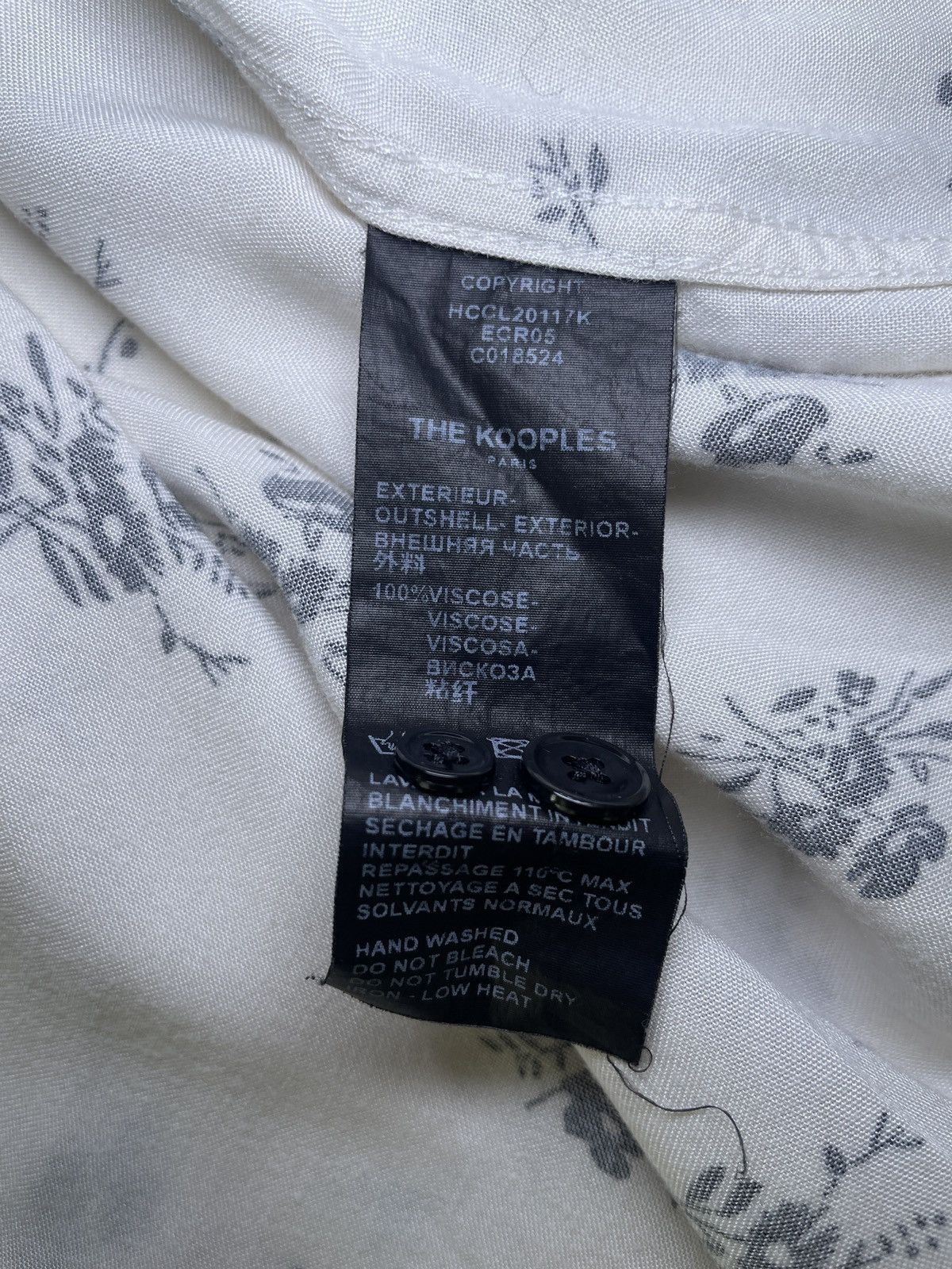 The Kooples The Kooples Ecru Floral Print Viscose Shirt Size US XS / EU 42 / 0 - 6 Thumbnail