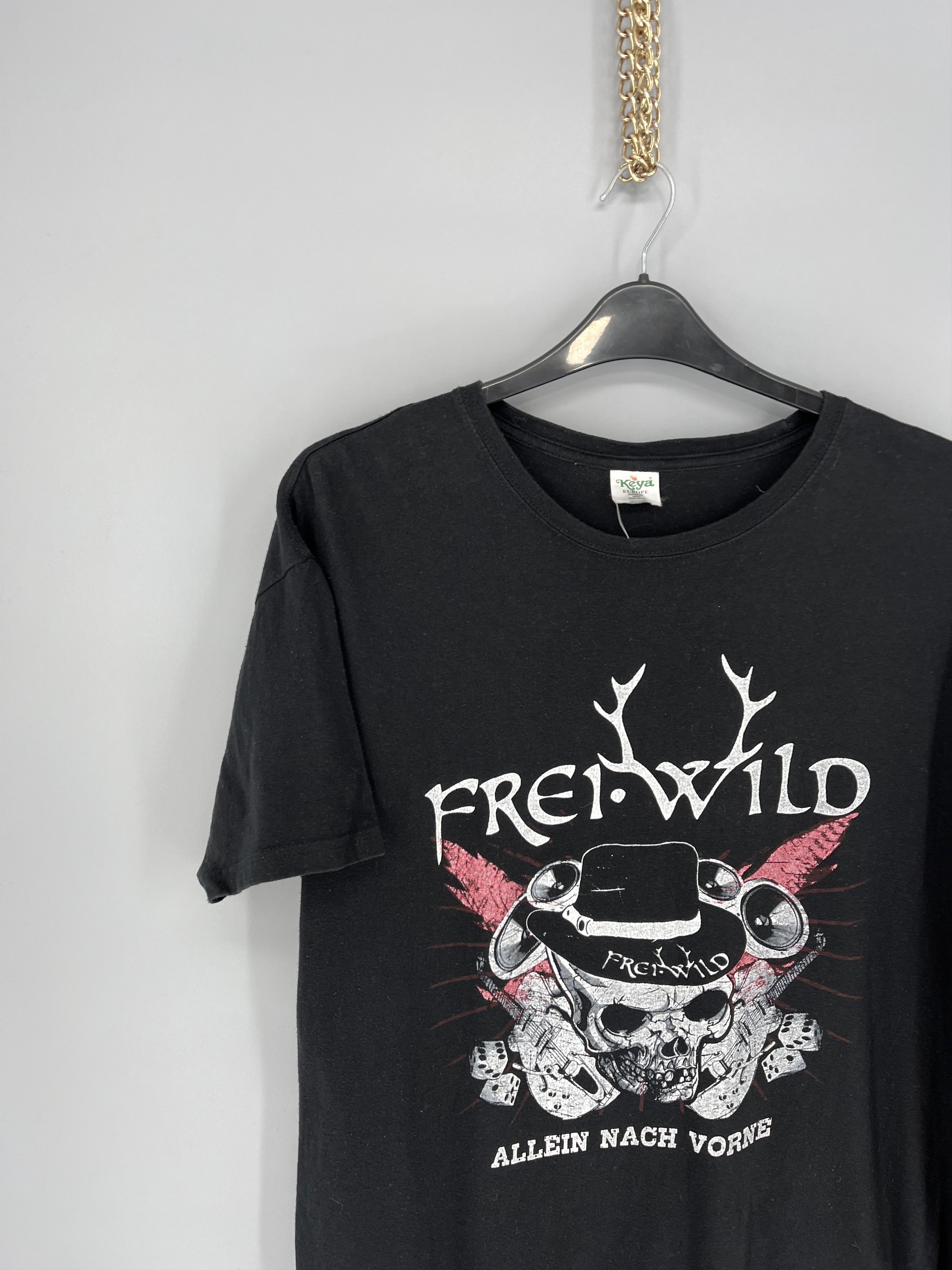 Band Tees × Vintage Vintage Frei WILD Band tee Skull T shirt Blac Size US L / EU 52-54 / 3 - 4 Thumbnail