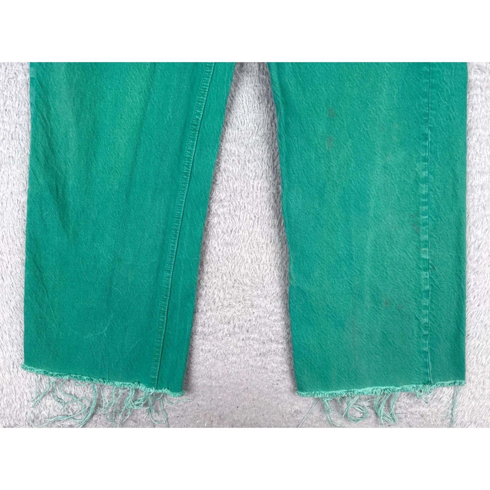 Zara Zara Jeans Womens 8 Green Denim Wide Leg High Rise 29x27 Cotton Blend 29x27 Vintage No | Button Zip | 5-Pocket | Distressed Theme Grunge Size 30" / US 8 / IT 44 - 2 Thumbnail
