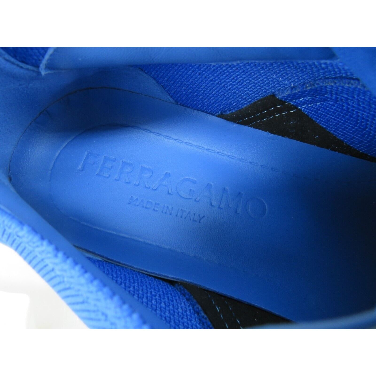 Salvatore Ferragamo FERRAGAMO BLUE NIMA MESH LACE LOGO LOW SNEAKERS 10.5 43.5 Size US 10.5 / EU 43-44 - 16 Thumbnail