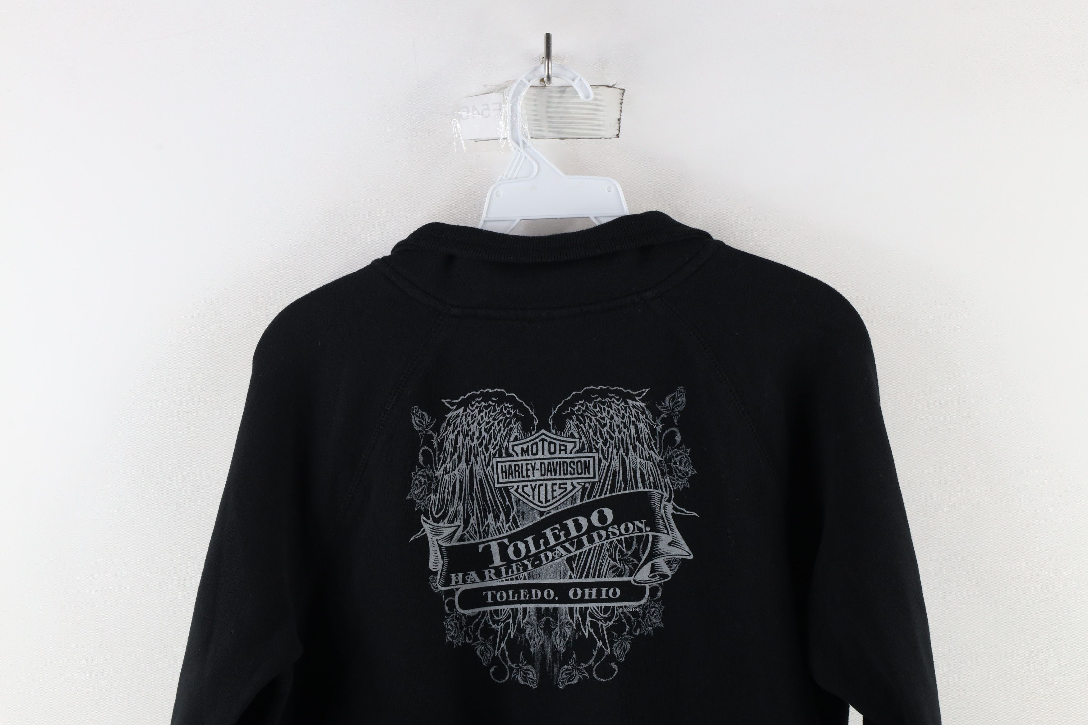 Harley Davidson × Vintage Harley Davidson Faded Out Wings Flower Half Zip Sweatshirt Size M / US 6-8 / IT 42-44 - 9 Thumbnail