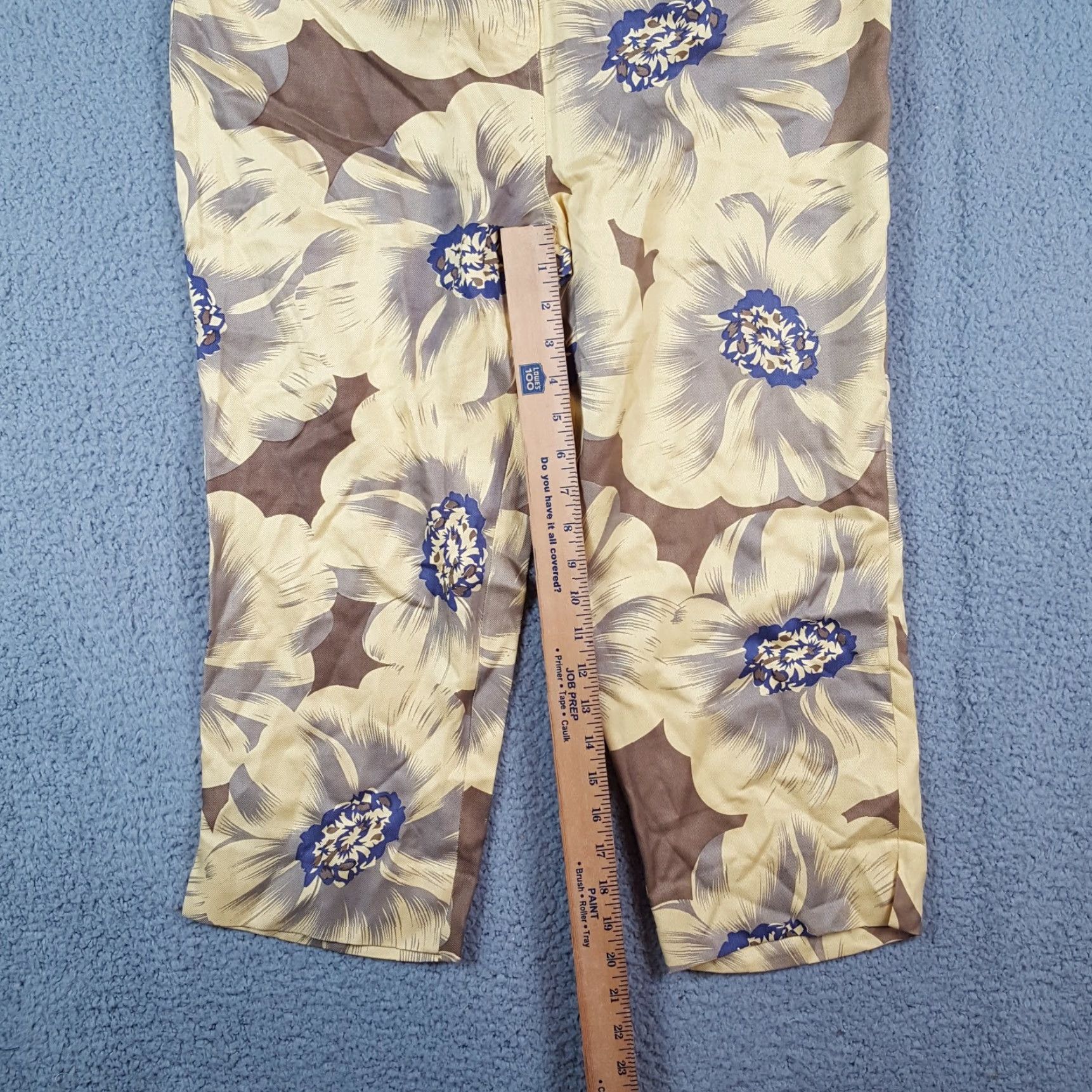 Vintage VINTAGE Jamie Sadock Yellow Floral Silk Capri Pants Relaxed Tapered Women's Size 10 Y2K Retro Bohemian Size 32" / US 10 / IT 46 - 8 Thumbnail