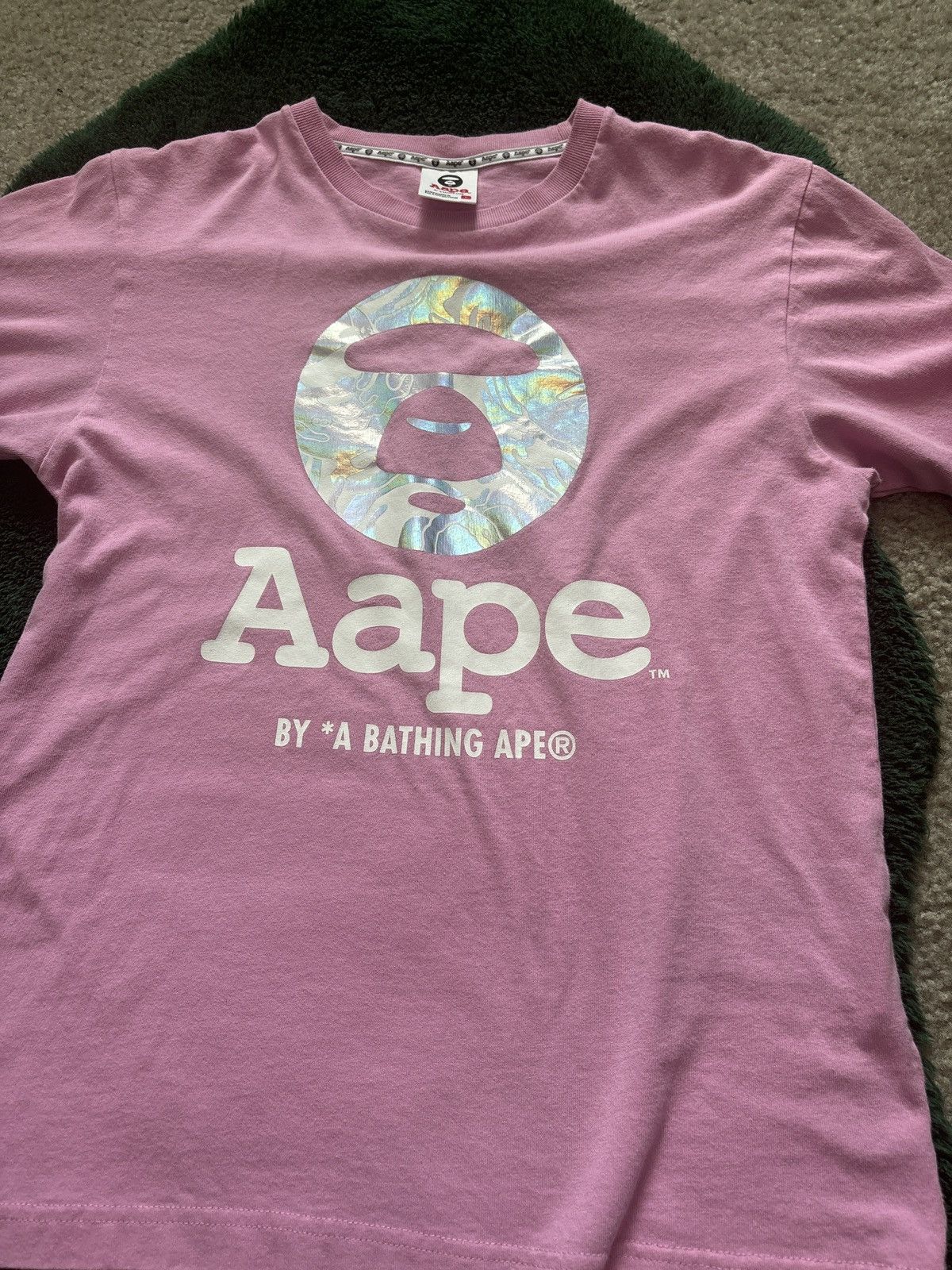 Aape × Bape Pink Aape By *A BATHING APE T-Shirt Size US S / EU 44-46 / 1 - 1 Thumbnail