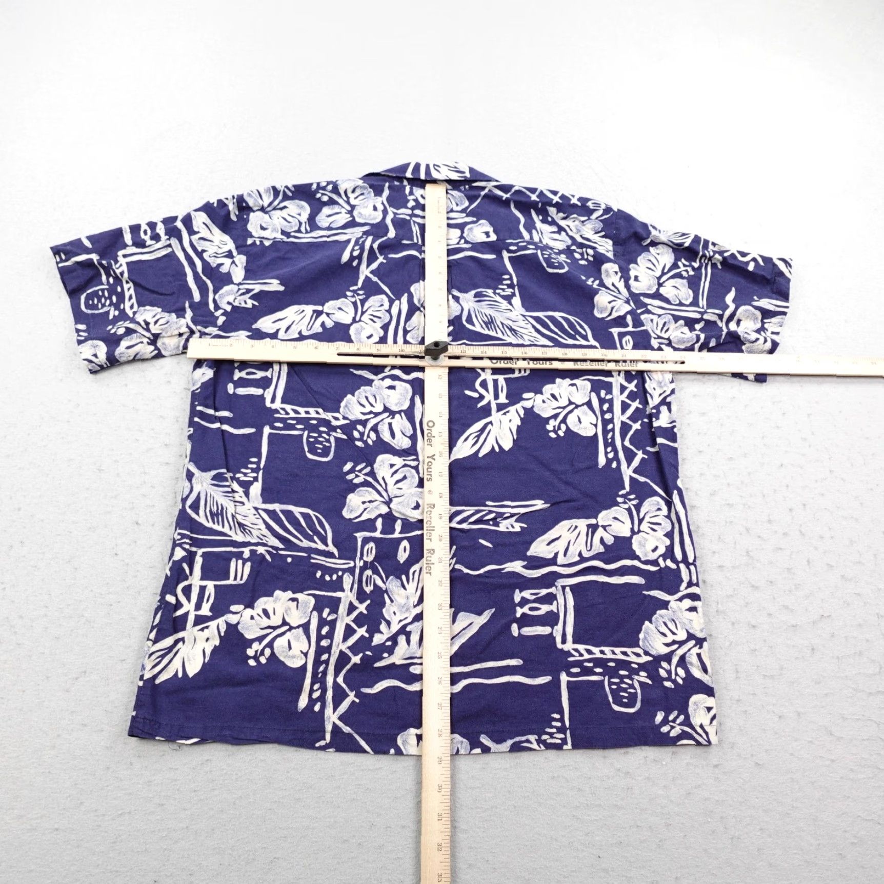 Hilo Hattie VINTAGE Hilo Hattie Shirt Mens Large Blue Hawaiian Aloha Floral Button-Up Camp Shirt Size US L / EU 52-54 / 3 - 5 Thumbnail