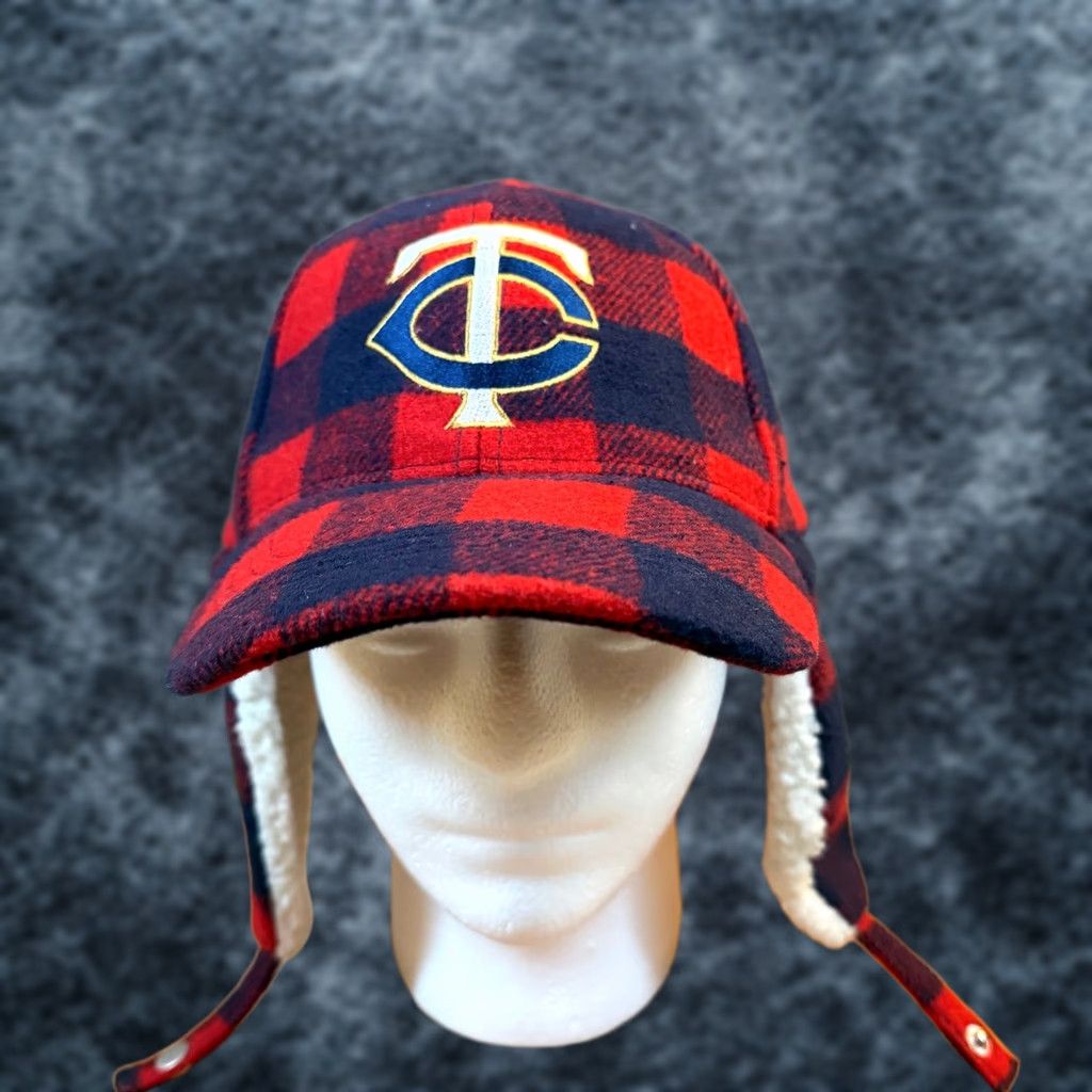 Twins Pepsi Minnesota Twins Trapper Hat Mens One Size Red Buffalo Plaid Sherpa Flaps Size ONE SIZE - 1 Thumbnail