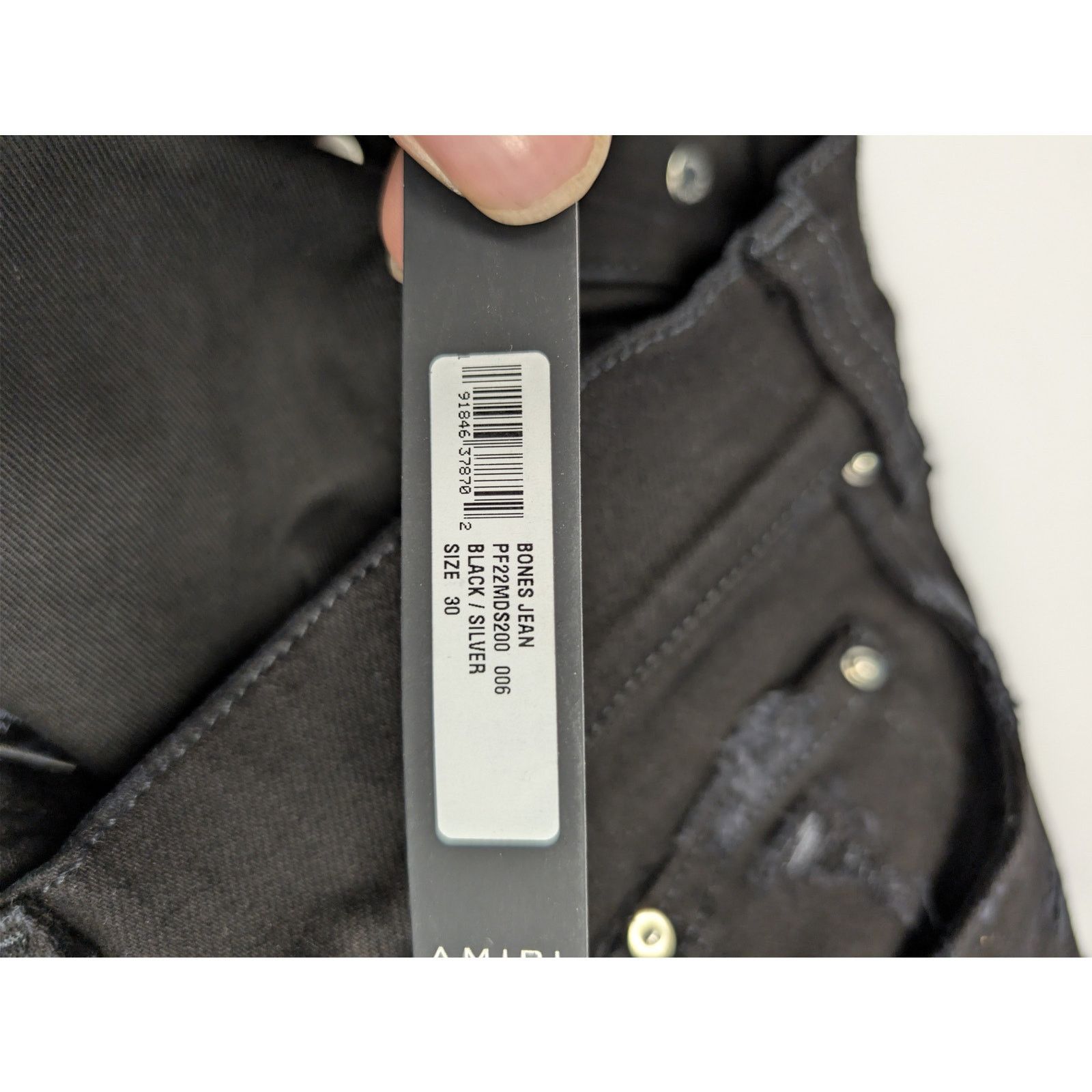 Amiri o1rshd1 Bones Jean Denim Jeans in Black/Silver Size US 30 / EU 46 - 21 Thumbnail