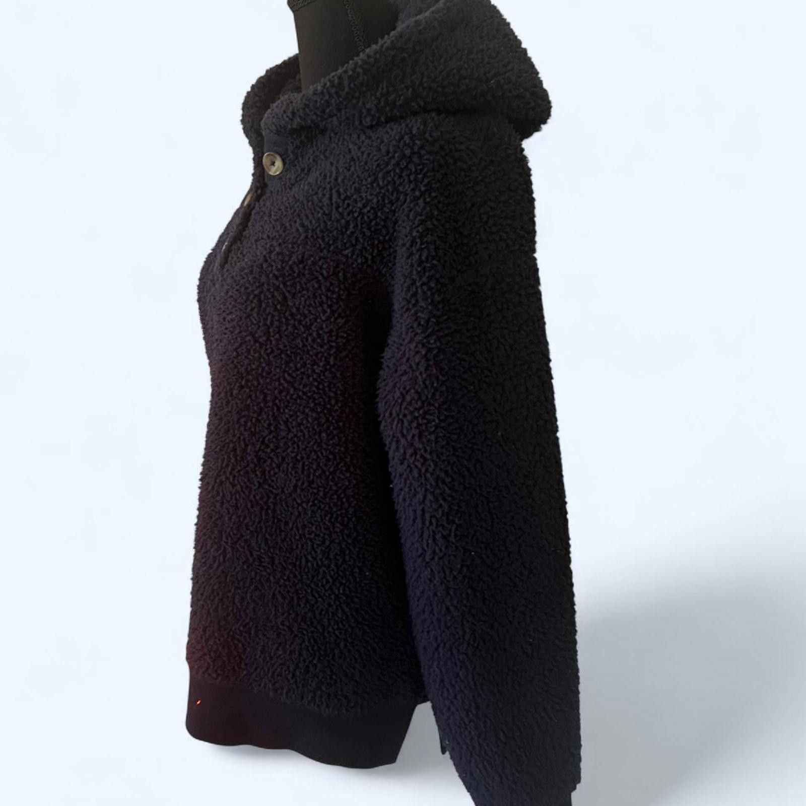 Sonoma SO Good for life Navy Sherpa hooded pullover sweater Size M / US 6-8 / IT 42-44 - 3 Thumbnail