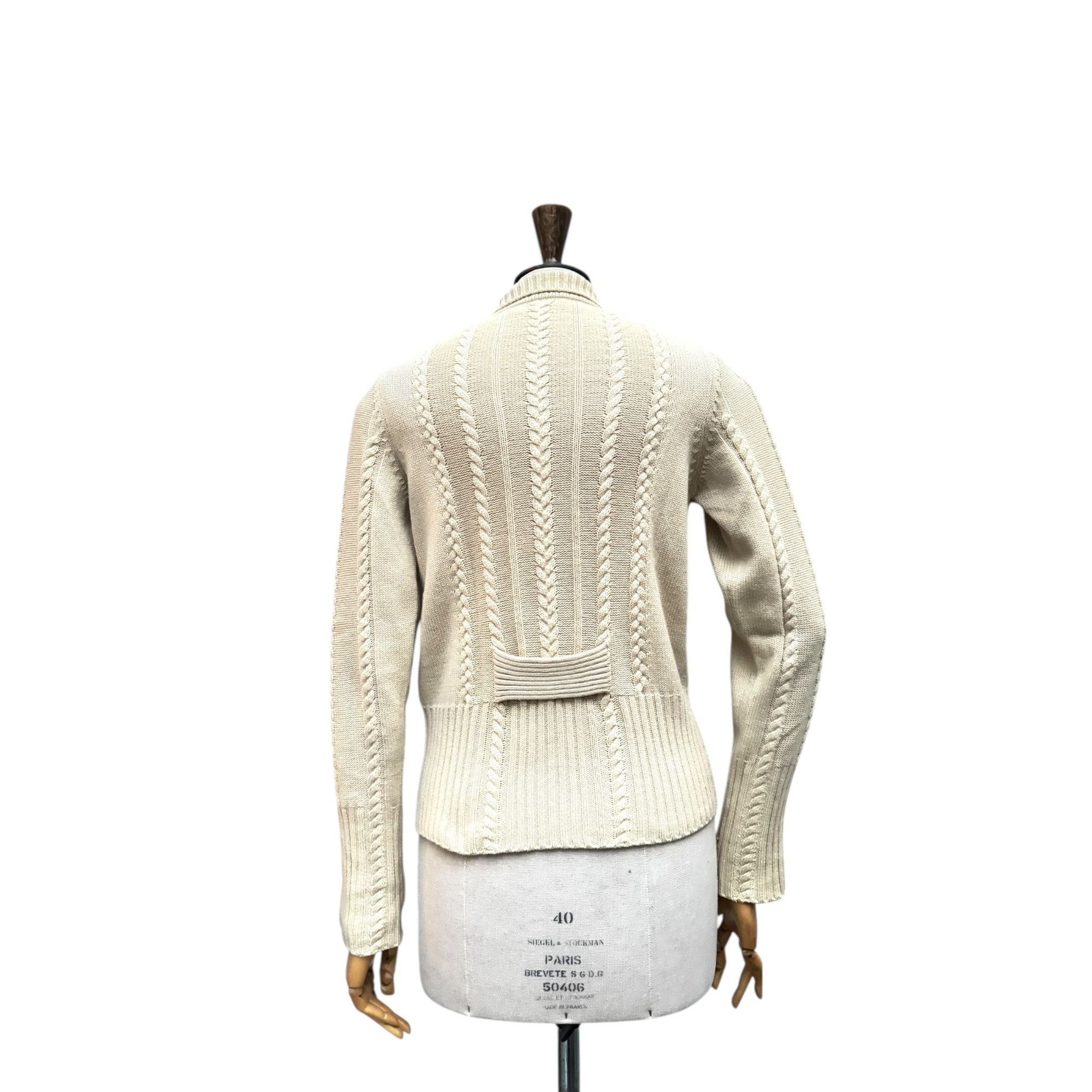 Jil Sander Beige Cashmere Cable Knit Cardigan Size S / US 4 / IT 40 - 4 Thumbnail