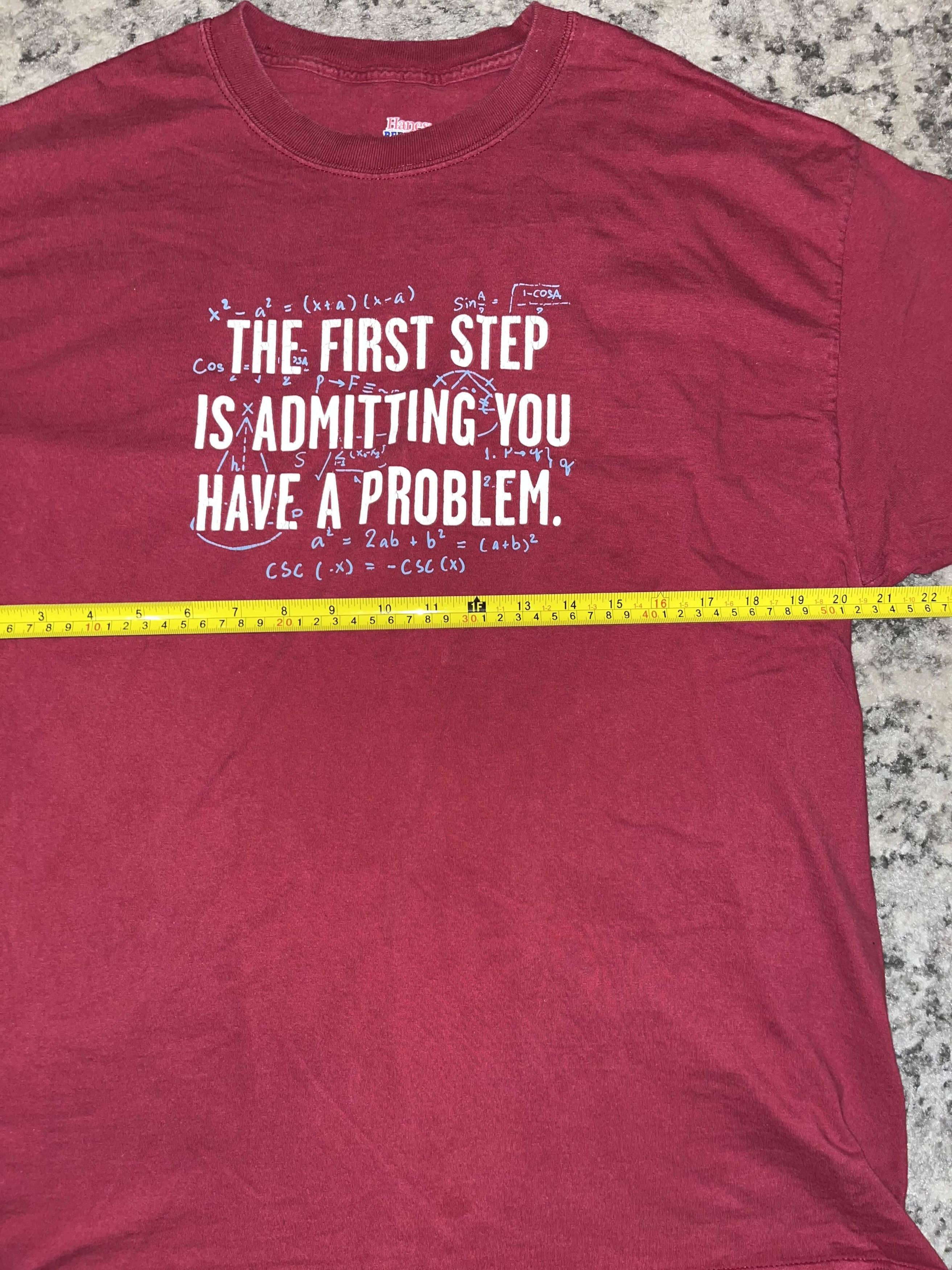 Vintage Funny Y2K Admitting You Have A Problem Math Shirt Size US XL / EU 56 / 4 - 4 Thumbnail