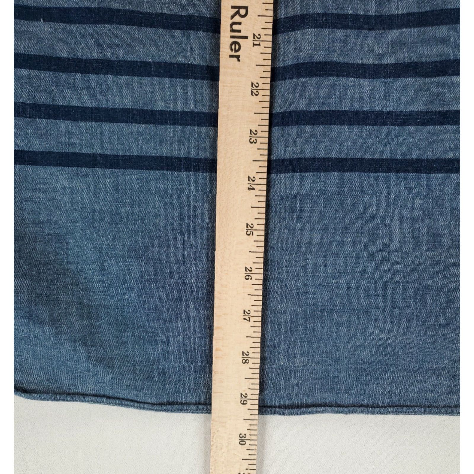 J.Crew J.CREW Shirt Chambray Button-Down Blue Striped Slim Long Sleeve Mens L Size US L / EU 52-54 / 3 - 5 Thumbnail