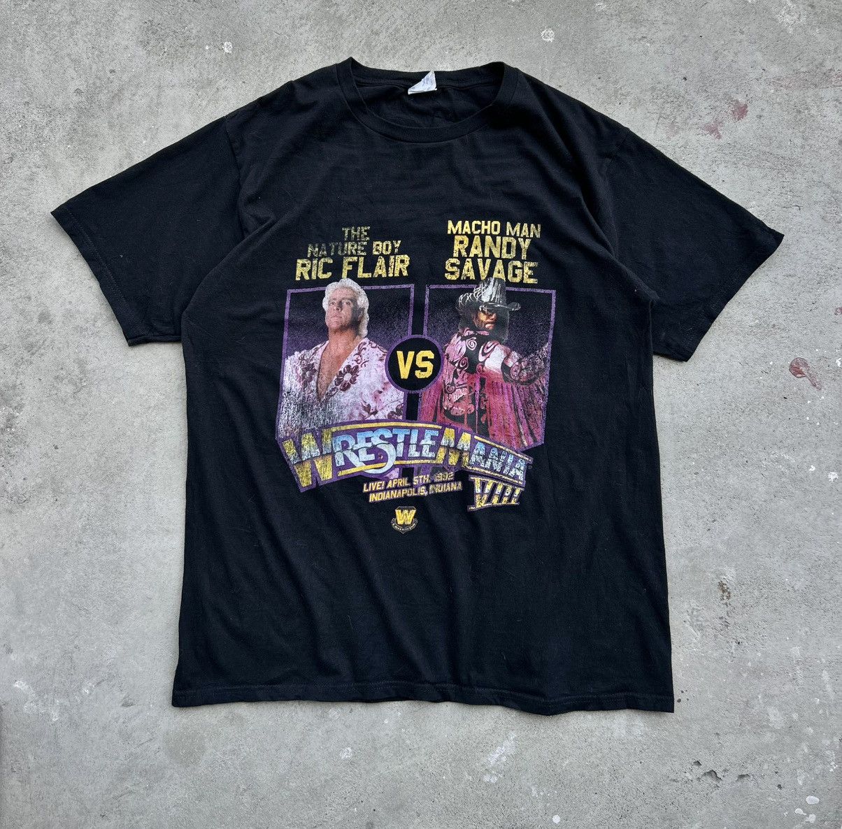 WWF RARE VINTAGE 1992 WWF RIC FLAIR VS RANDY SAVAGE TEE Size US L / EU 52-54 / 3 - 5 Thumbnail