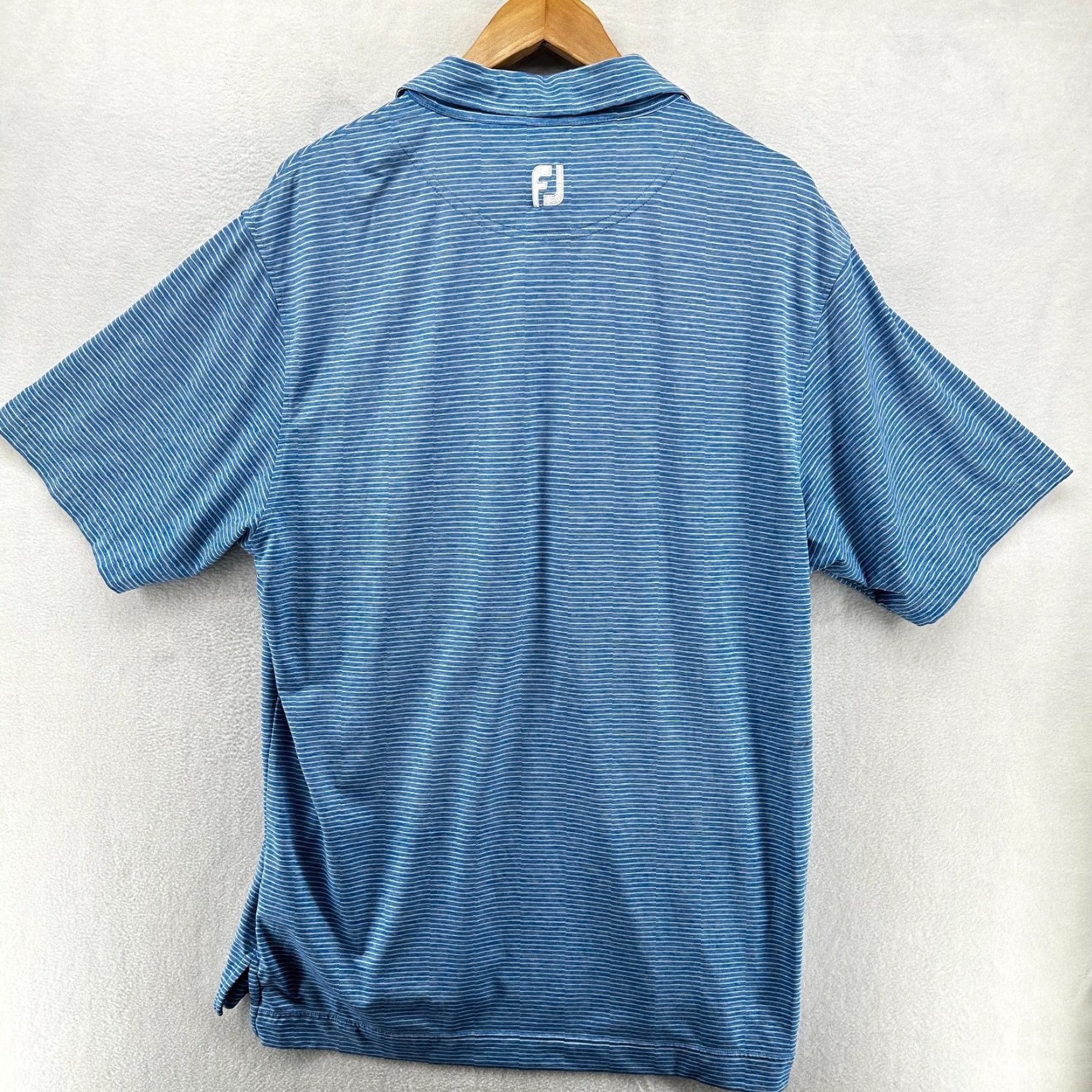 Footjoy FootJoy Polo Shirt Blue Men's L Golf Short Sleeve Collared Striped Size US L / EU 52-54 / 3 - 2 Thumbnail