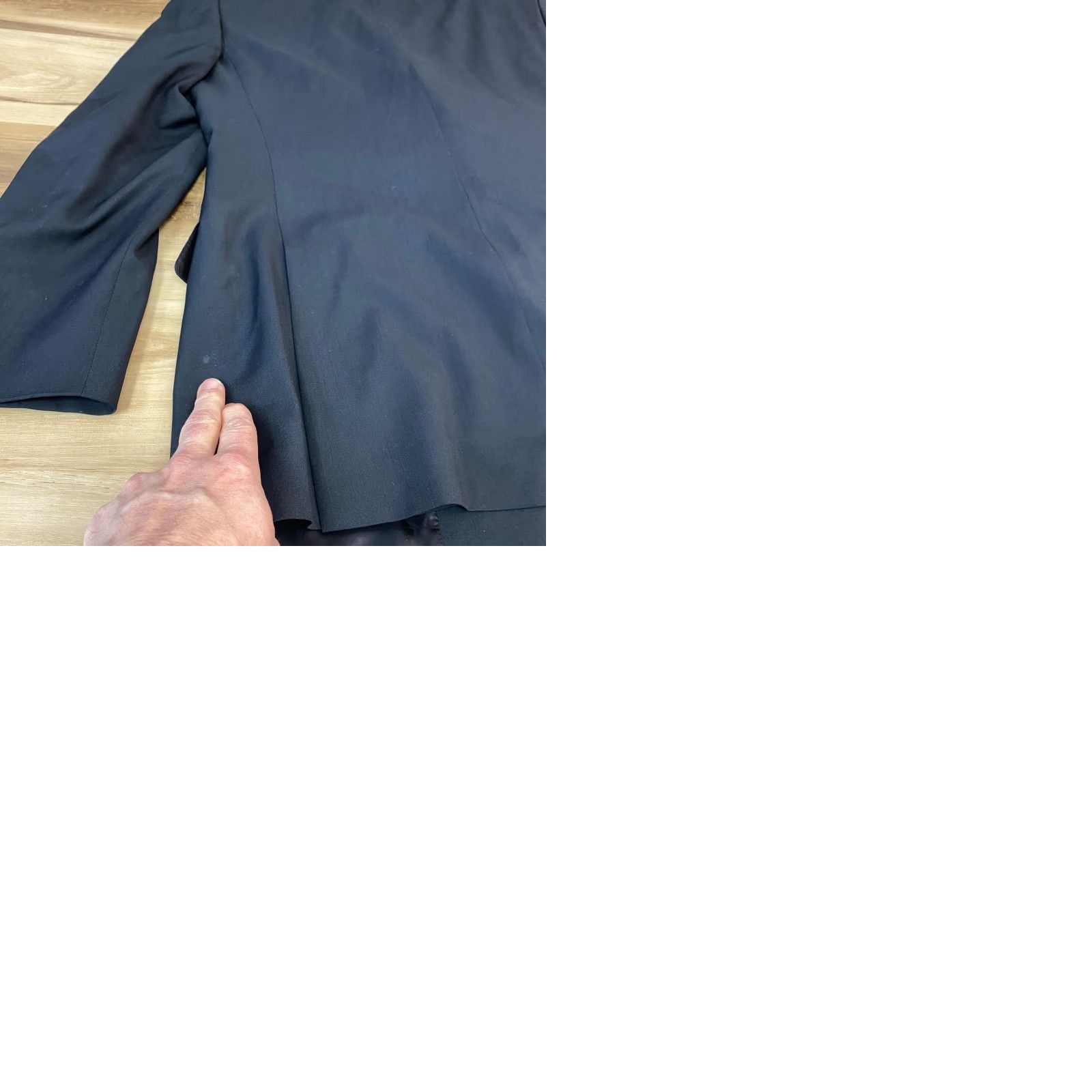 Vintage Davide Cenci Blazer Mens Navy Virgin Wool 3-Button Jacket 42L Italy Regular Long Black Notch Wool Blazer Style Italian Tailored Business Mens Size 42R - 10 Thumbnail