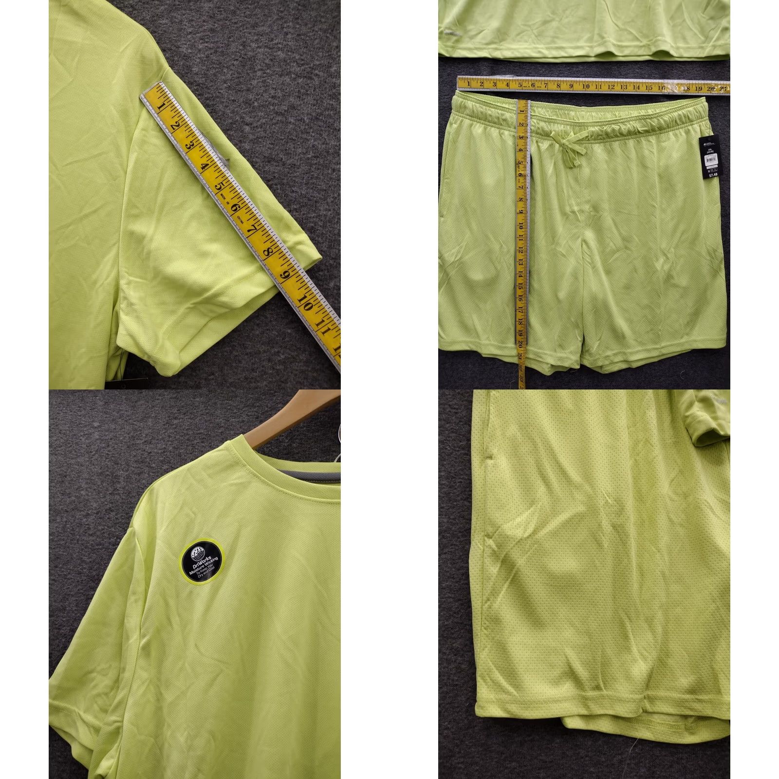 Athletic Works Athletic Works Dri Works Acid Yellow Quick Moisture Wicking T-Shirt & Shorts 2XL Set Men Yellow 2XL Outfit/Set Mens Size US XXL / EU 58 / 5 - 8 Thumbnail