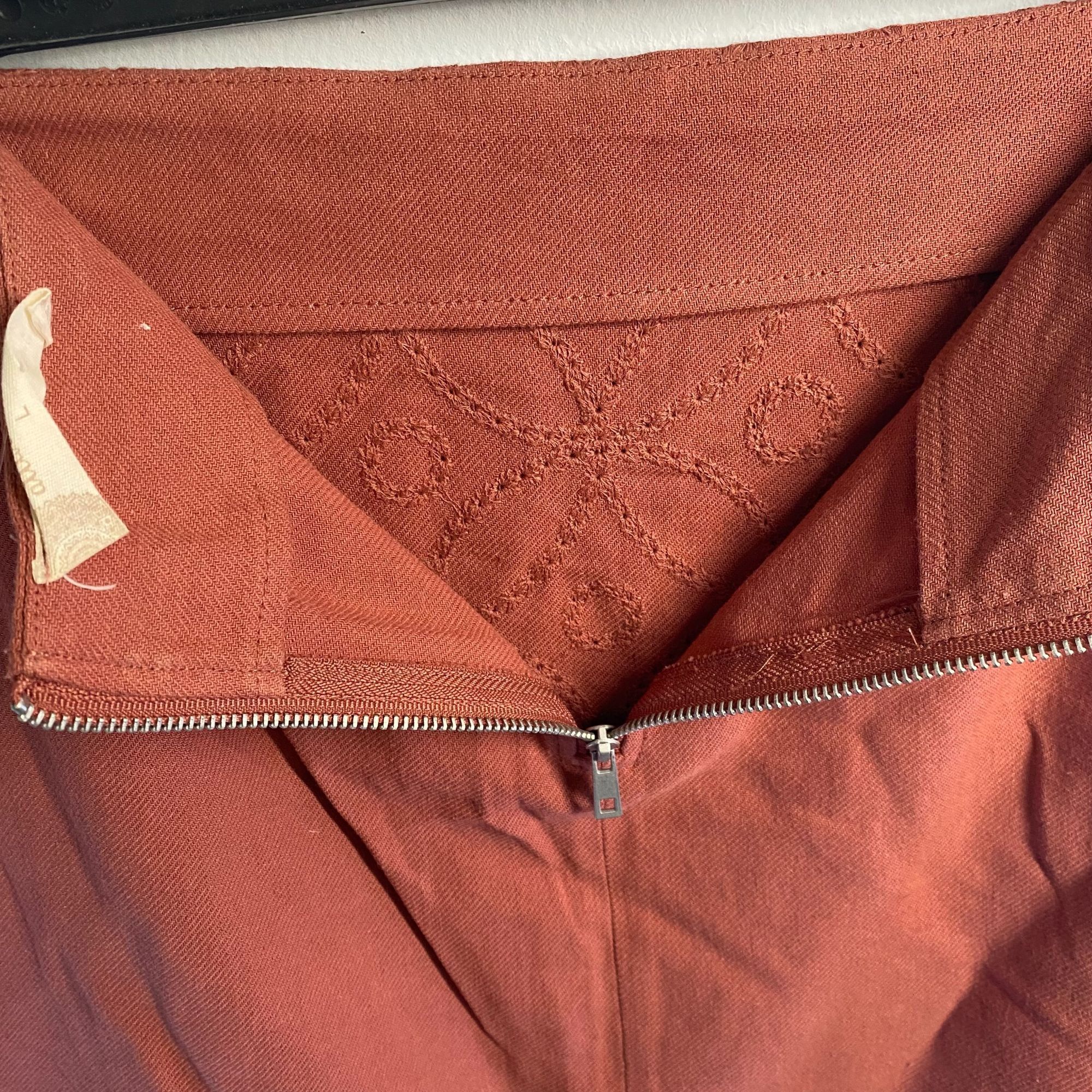 Other Altar'd State Rust Scalloped Hem Embroidered Skirt Size Larg Size 32" / US 10 / IT 46 - 3 Thumbnail