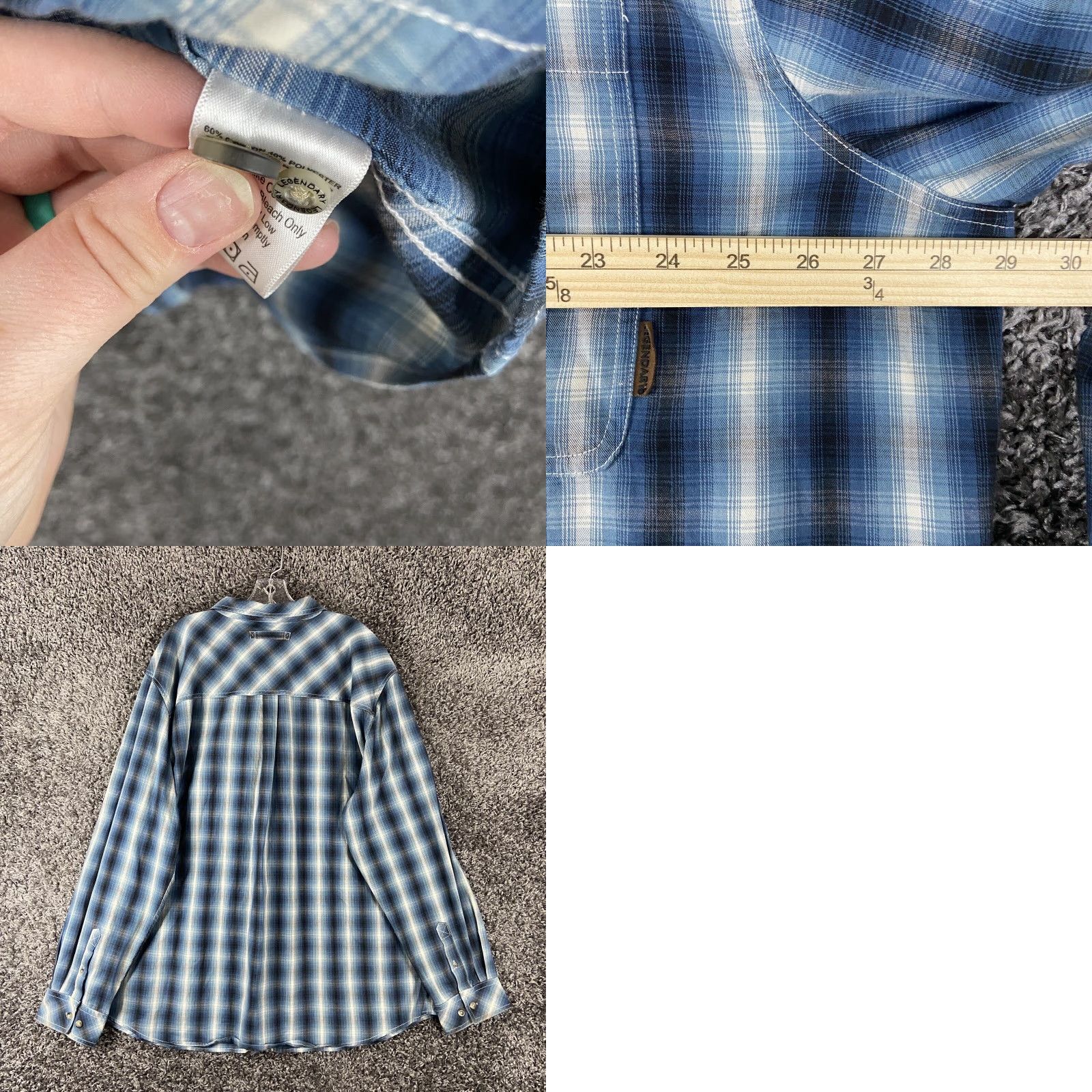 Vintage Legendary Whitetails Button-Up Blue Plaid Flannel Long Sleeve Men’s 3XL Size US XXL / EU 58 / 5 - 8 Thumbnail