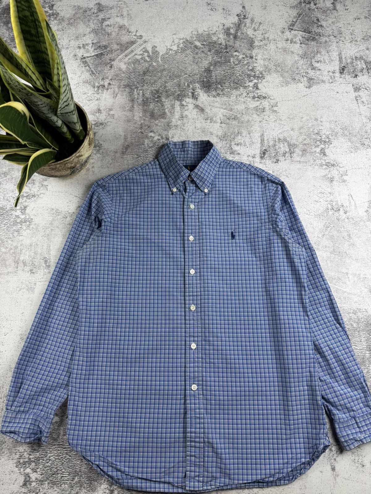 Polo Ralph Lauren Polo Ralph Lauren M Checked 120’s 2-ply Button Blue Men’s Plaid LongSleeve Shirt Size US M / EU 48-50 / 2 - 4 Thumbnail