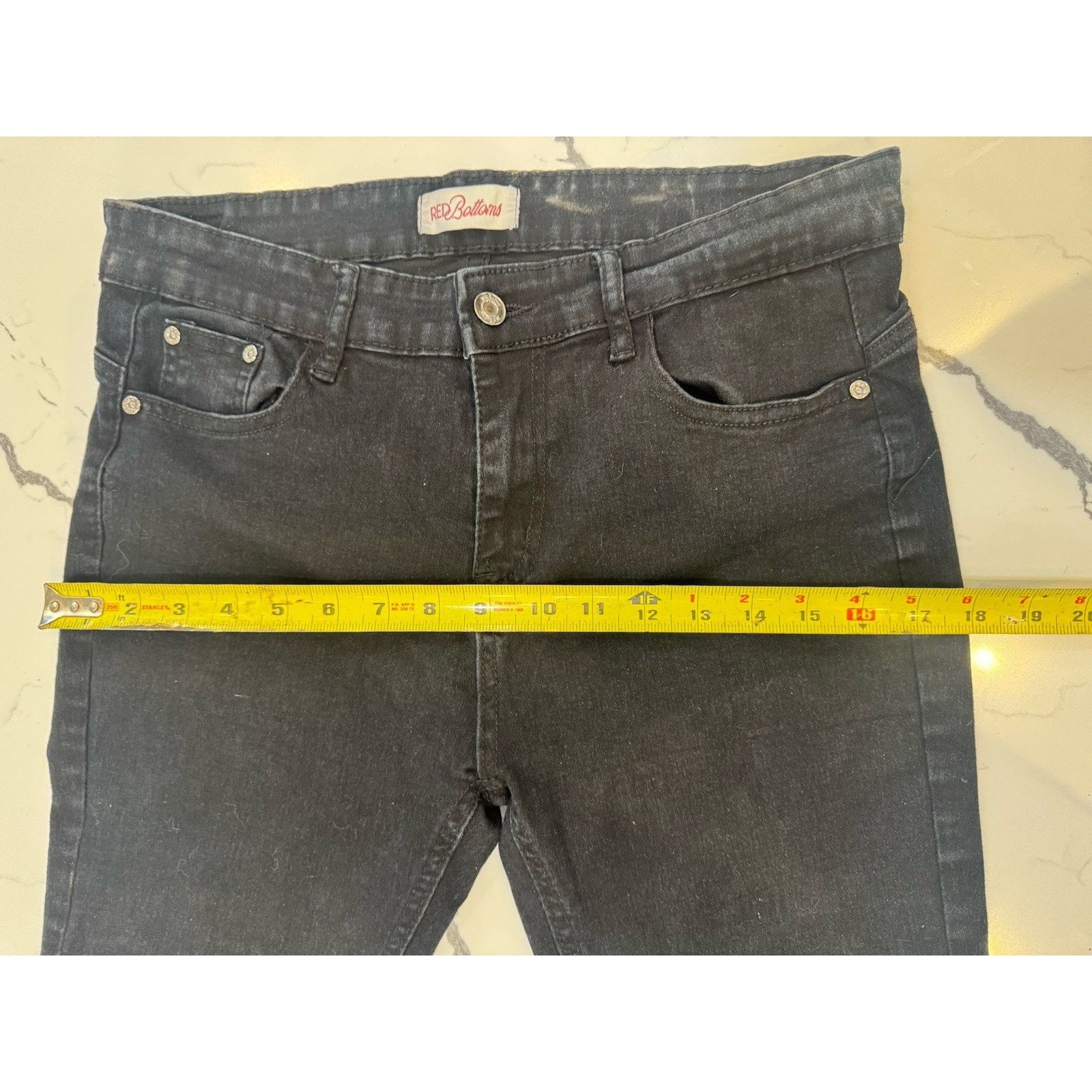 Other Red Button Black Skinny Jeans Women Juniors Size 11/30 Denim Size 32" / US 10 / IT 46 - 6 Thumbnail