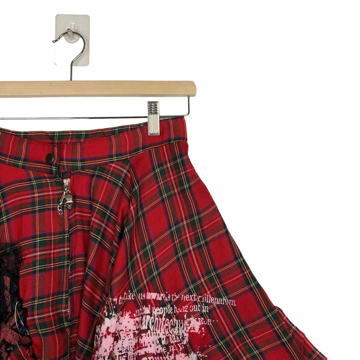 Japanese Brand 🔥Rare Punk Design Bondage Style Skirt Tartan Design Size 25" / US 0 / IT 36 - 3 Thumbnail