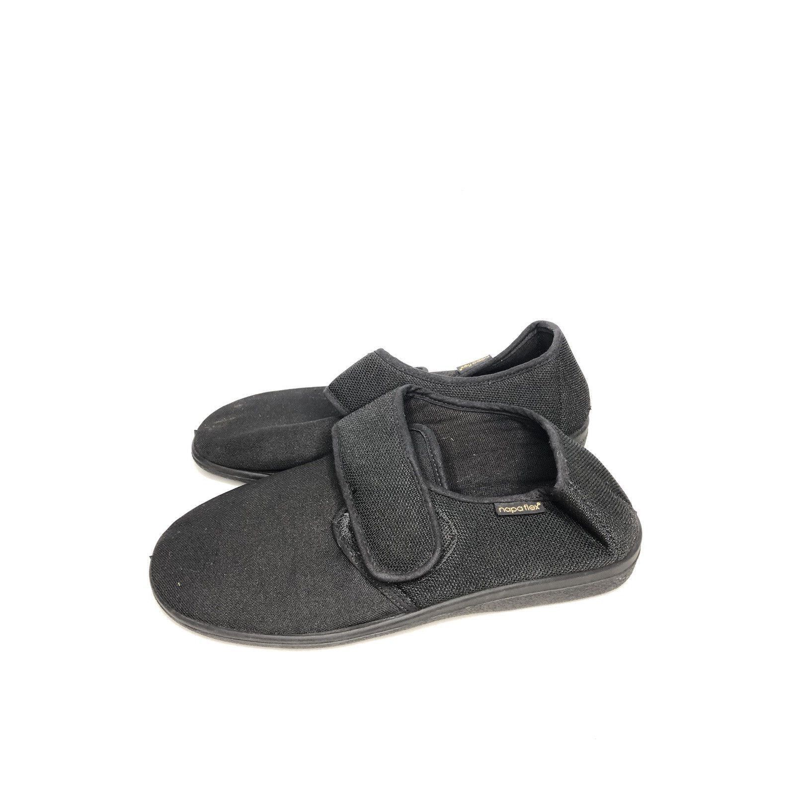 NADA Napa Flex Black Fabric Textile Comfort Flat Strap Shoes Wome Size US 10.5 / IT 40.5 - 2 Thumbnail