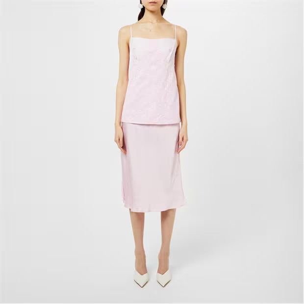 Jil Sander o1g2r1mq1024 Midi Skirts in Light Pink Size 26" / US 2 / IT 38 - 6 Thumbnail
