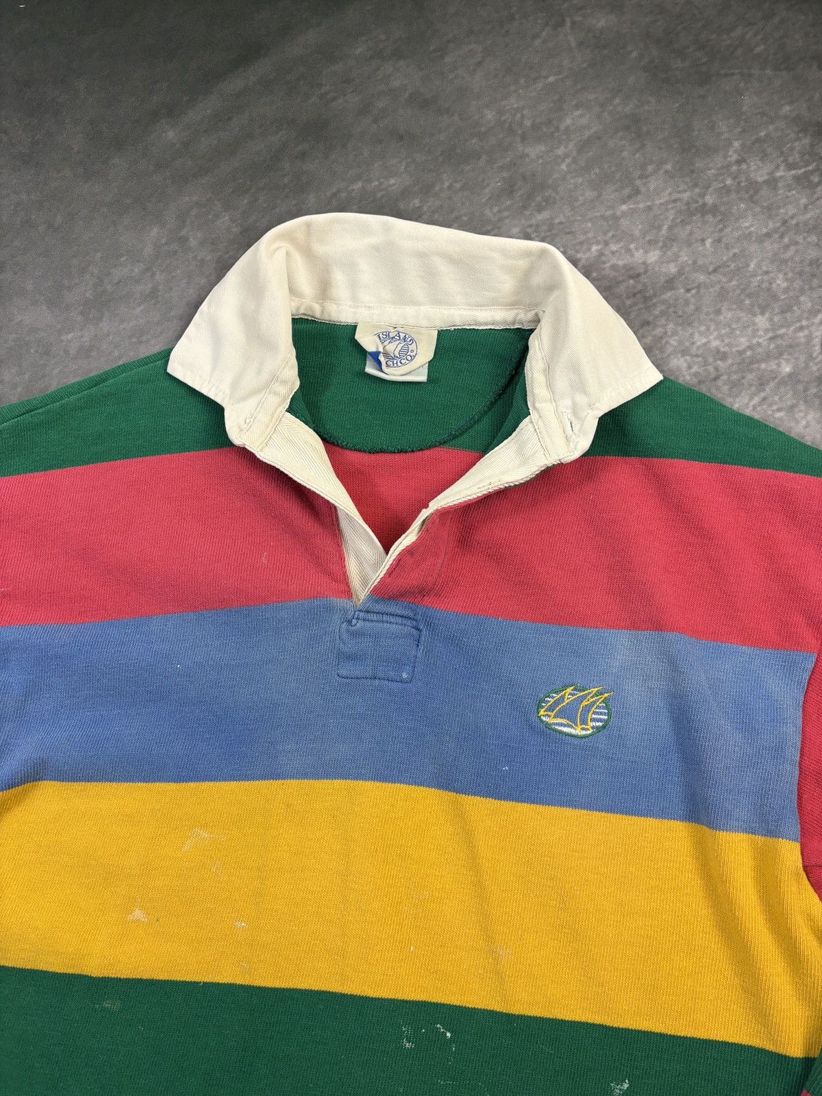 Vintage Vintage Rugby Polo Longsleeve Faded Cropped Striped 80s 90s Size US M / EU 48-50 / 2 - 14 Thumbnail