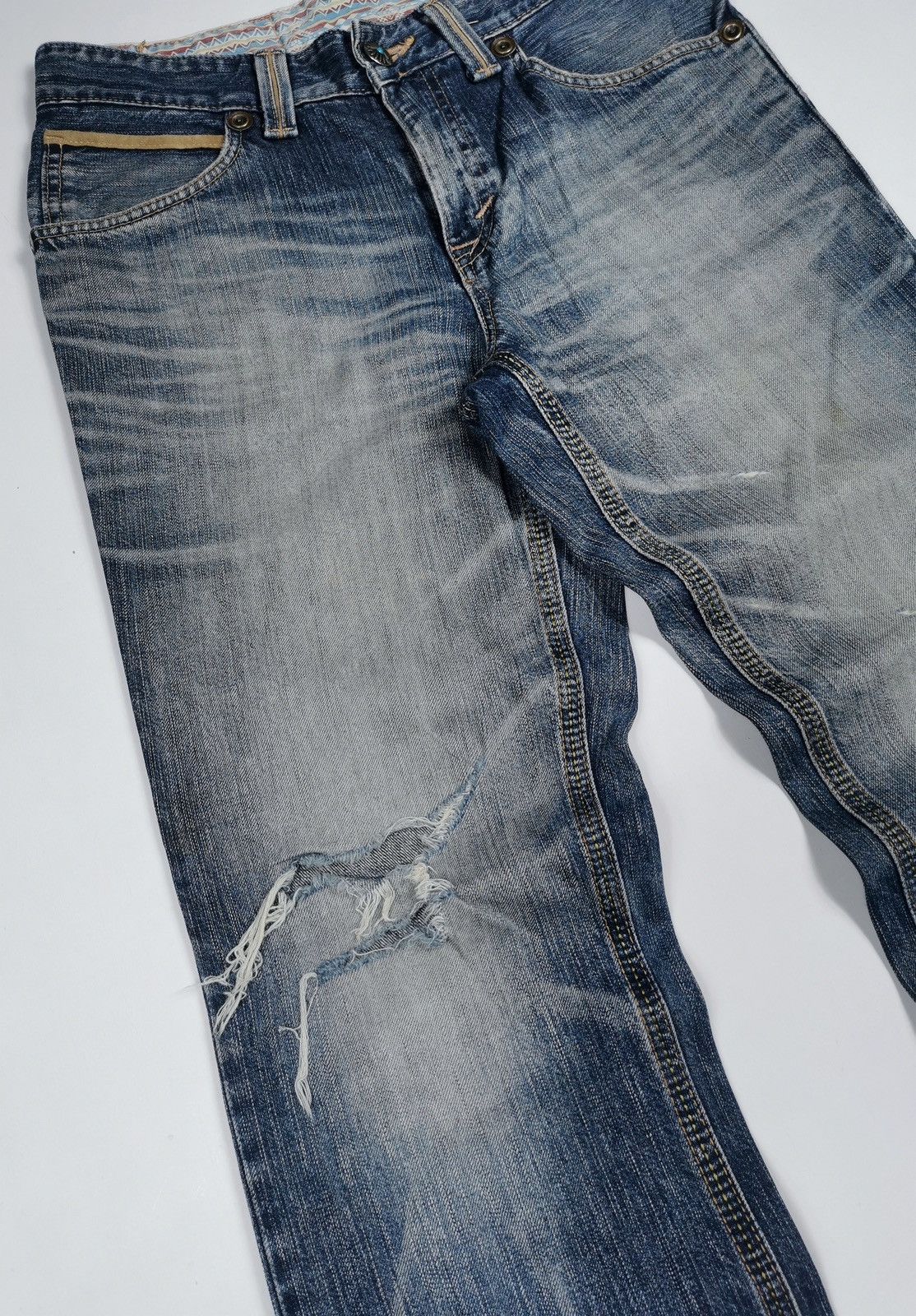 Edwin Bootcut Edwin 441XVS Distressed Knee Jeans Size US 31 - 2 Thumbnail
