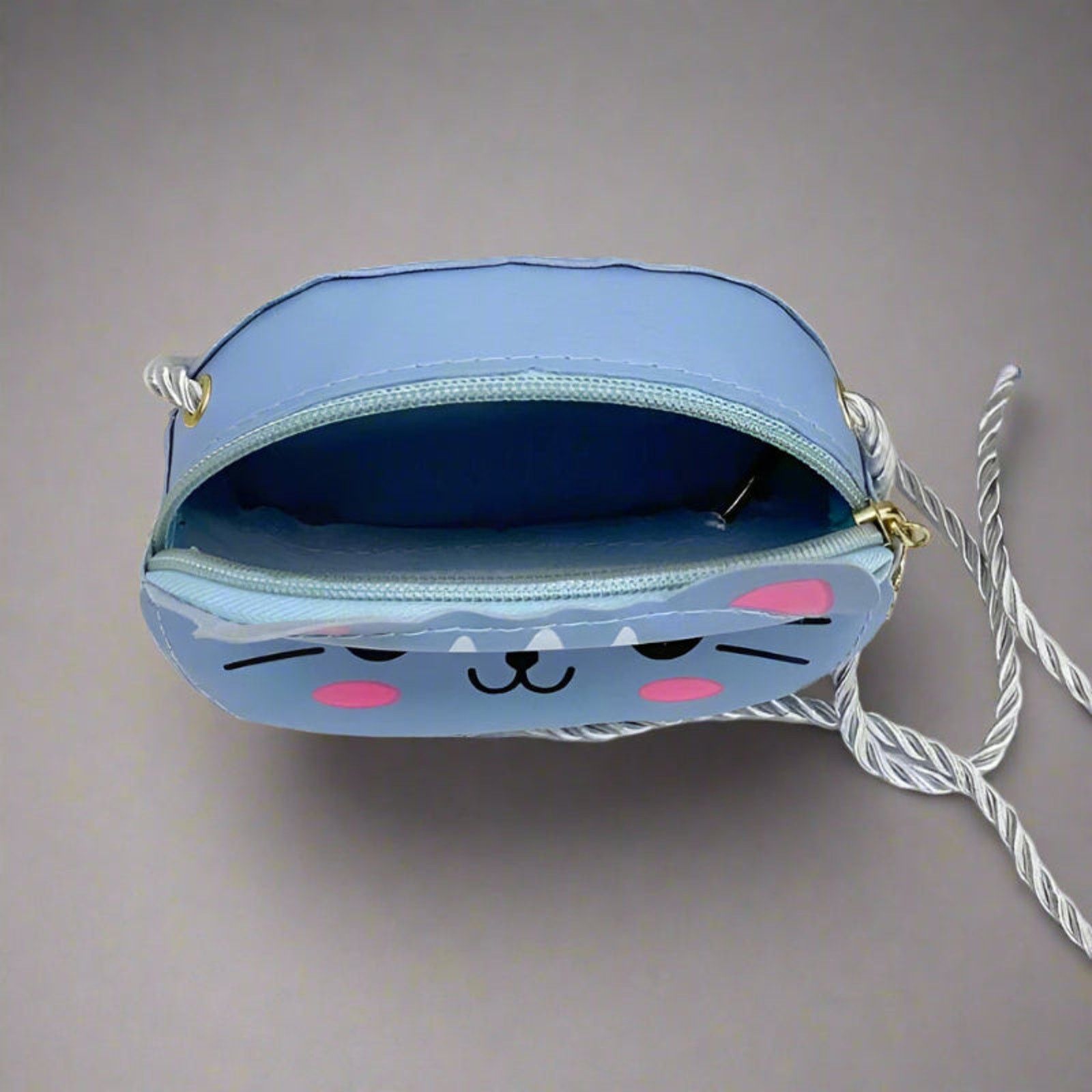 Other Mini Crossbody Bag Cute Cartoon Blue Cat Kawaii Purse Size ONE SIZE - 6 Thumbnail