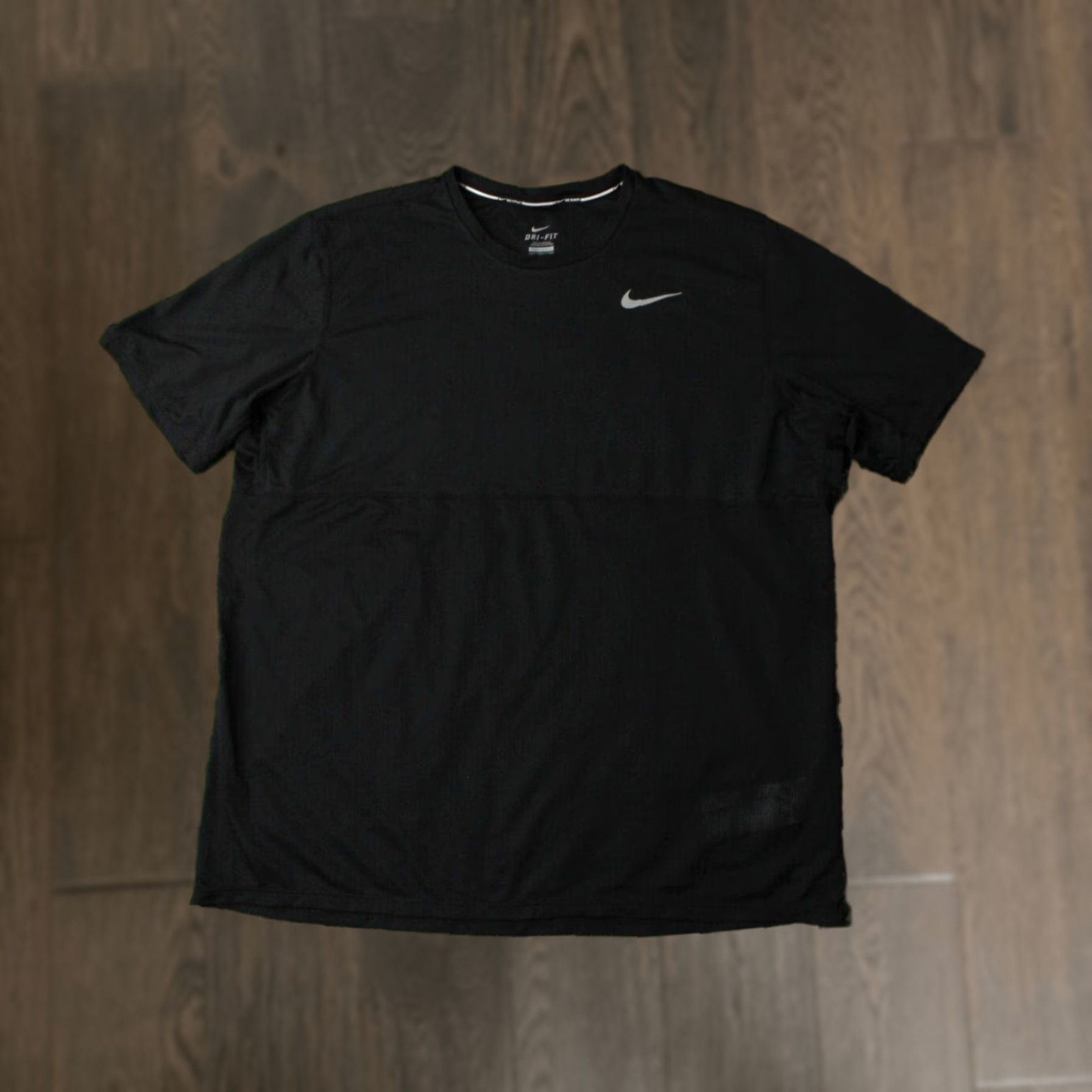 Nike Nike Racer Running Dri-Fit 2015 Original Training Run Men Shirt Jersey XXL Black Short Sleeve Crew Neck 100% Polyester Sports Tee Mens Size US XXL / EU 58 / 5 - 1 Thumbnail