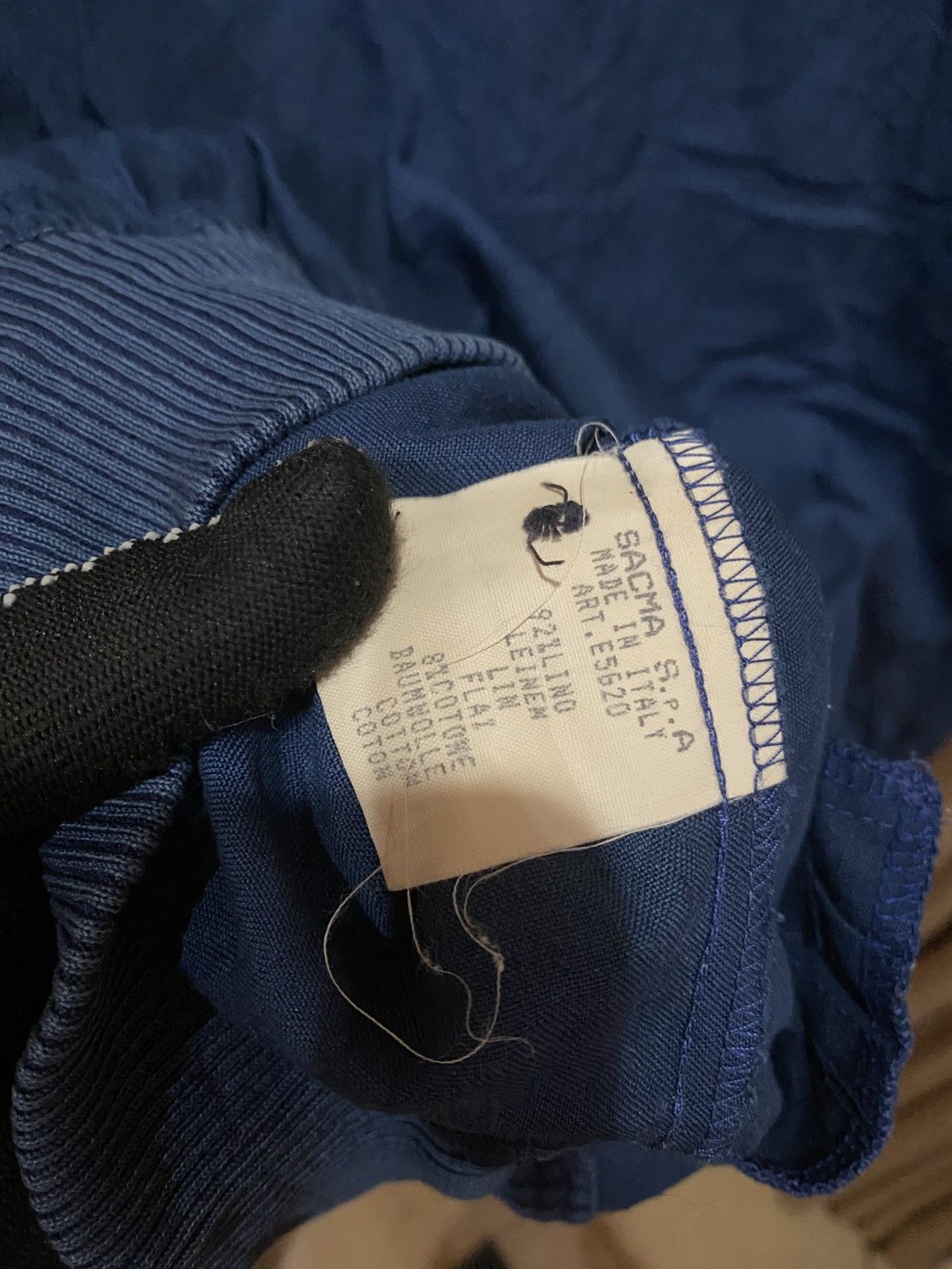 Designer Vintage Umberto Bilancioni Made Italy Blue Cotton Cardigan Size US L / EU 52-54 / 3 - 7 Thumbnail