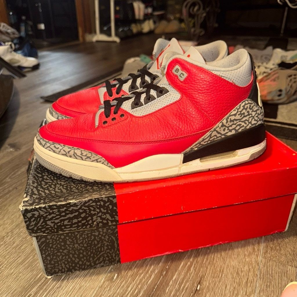 Nike Air Jordan Retro Unite 3s Red Cement Sz 12