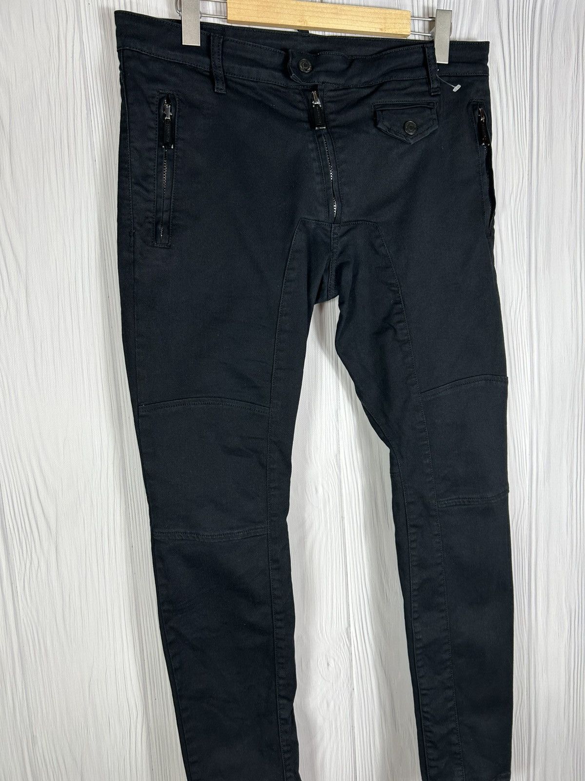 Dsquared2 DSQUARED2 Black Slim Jean Size 50 Biker Style Zip Details Size US 34 / EU 50 - 2 Thumbnail