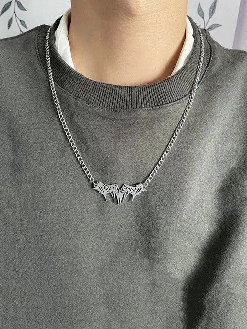 Jewelry × Vintage Retro Punk Necklace Chain Minimal Stainless Steel Size ONE SIZE - 1 Thumbnail