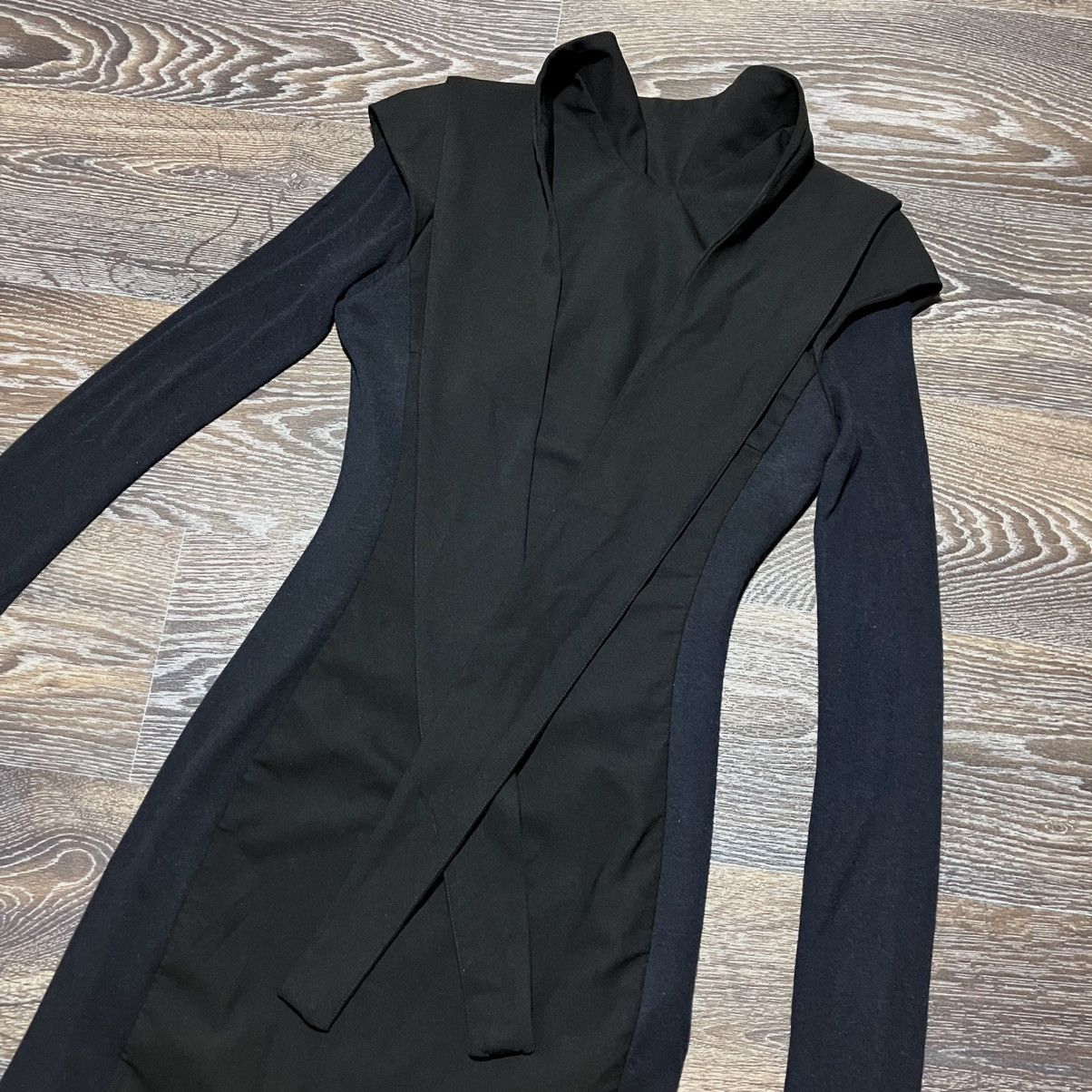 Gareth Pugh Dark Luxury GARETH PUGH Black Long Sleeve Wool Midi Dress Size S / US 4 / IT 40 - 5 Thumbnail