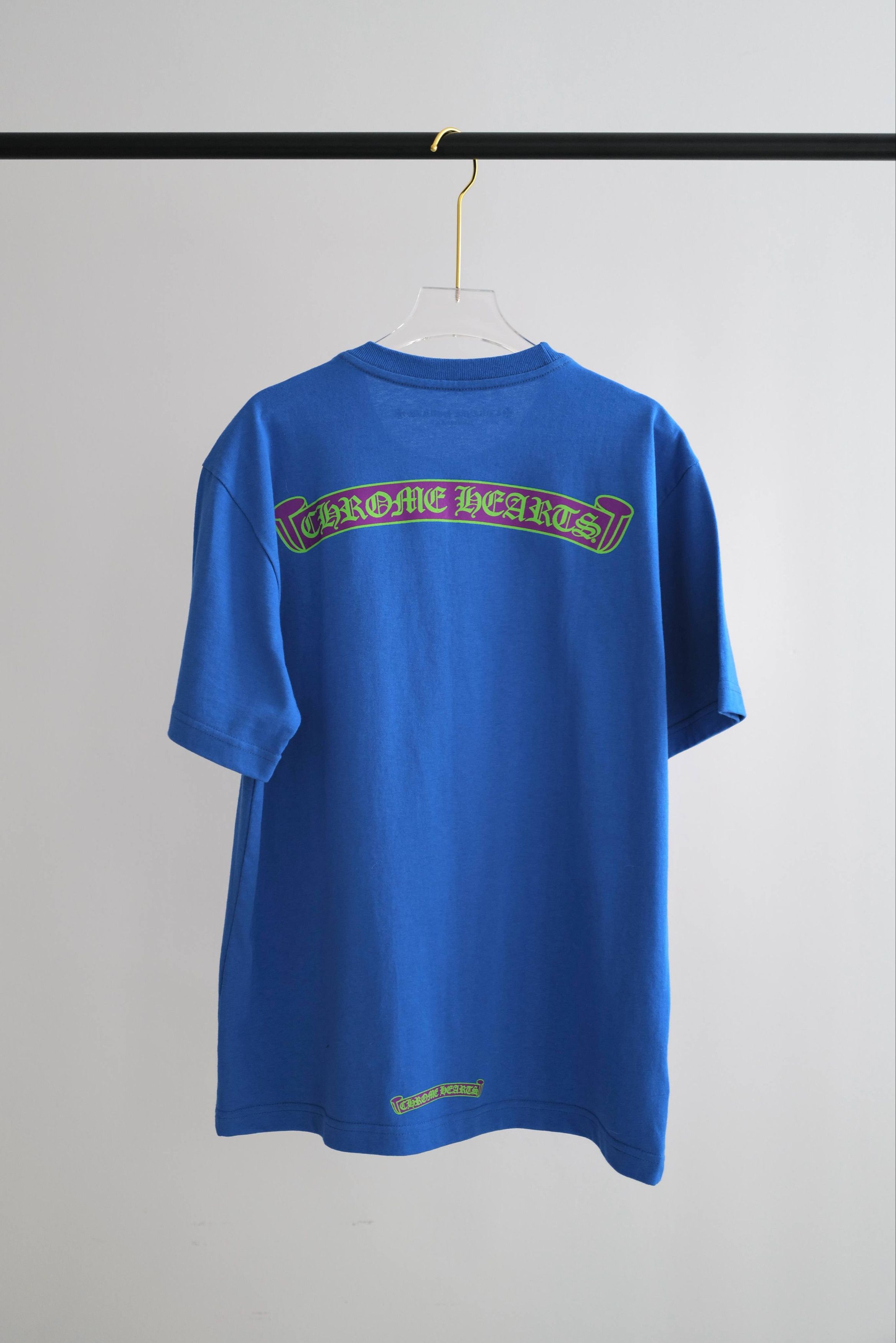 CHROME HEARTS Scroll Logo T-Shirt blue