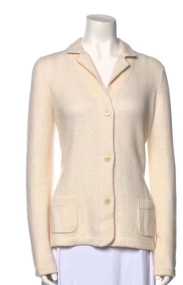 Loro Piana LORO PIANA Cashmere flax and silk blended honeycomb needle Size S / US 4 / IT 40 - 7 Thumbnail